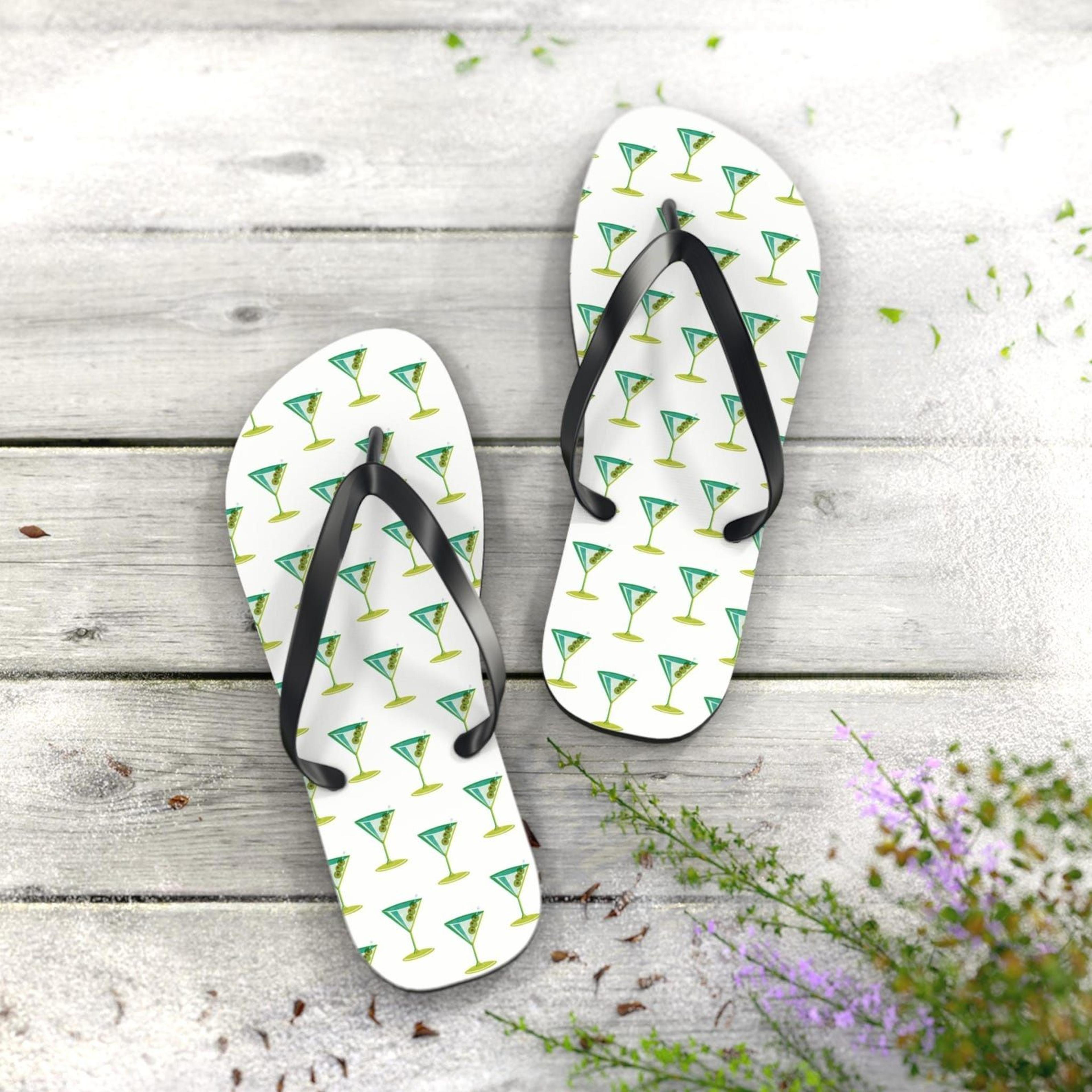 martini flip flops for men & women | fun cocktail beach summer sandals