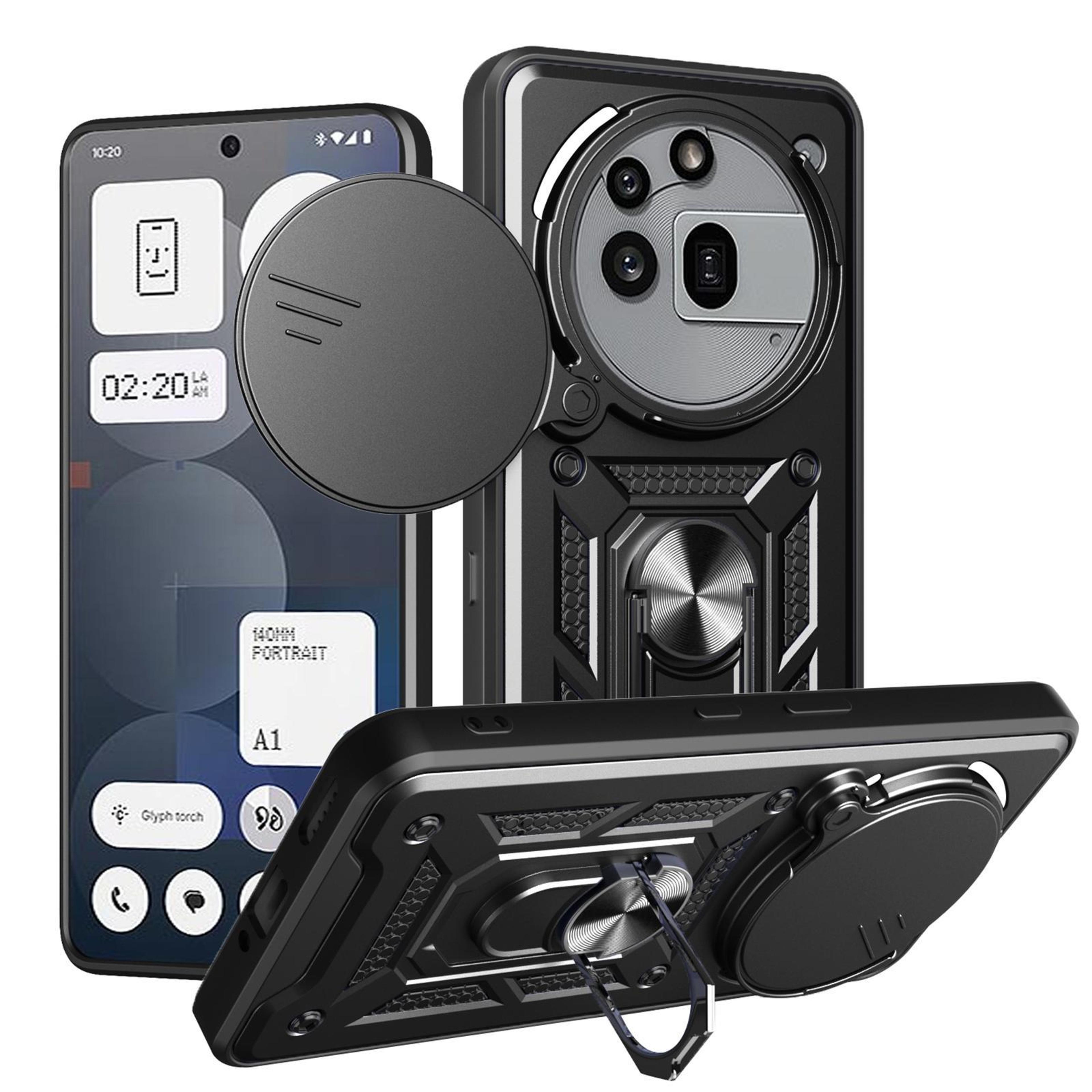 nothing phone 3a pro sliding camera cover tpu+pc magnetic ring stand case