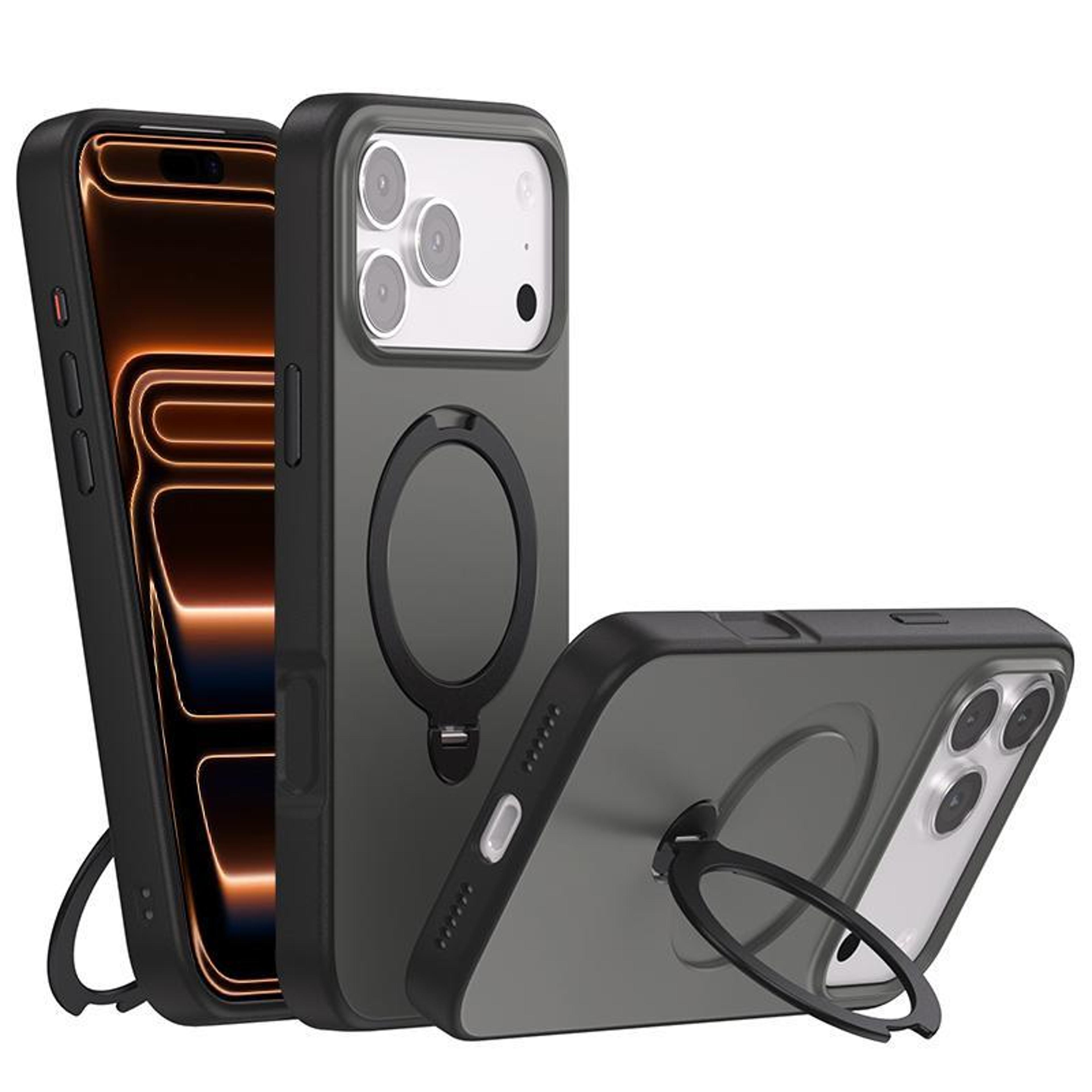 iphone 17 pro max magsafe rotation holder contrast color protective phone case