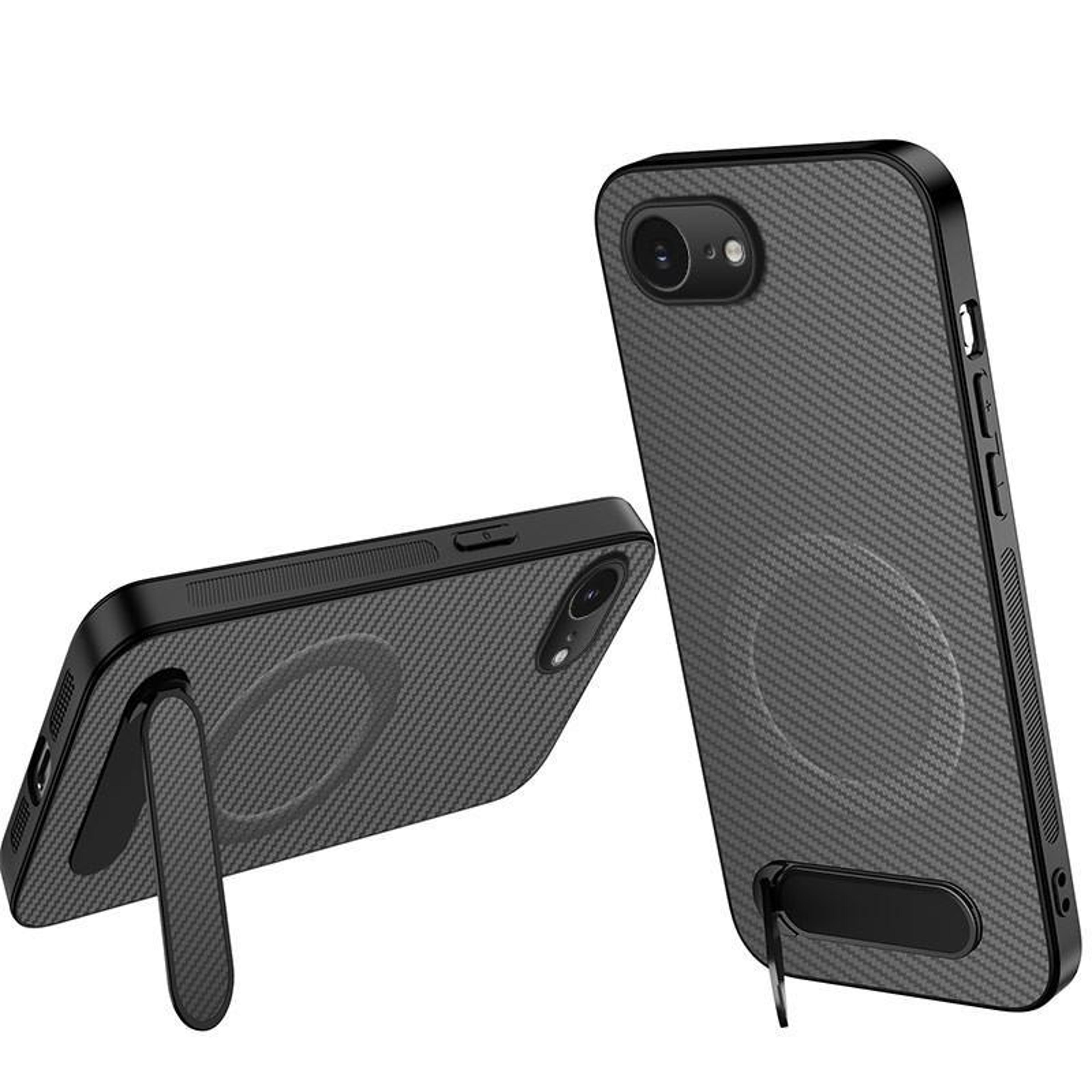 iphone 17e/16e carbon fiber magnetic kickstand case magsafe compatible