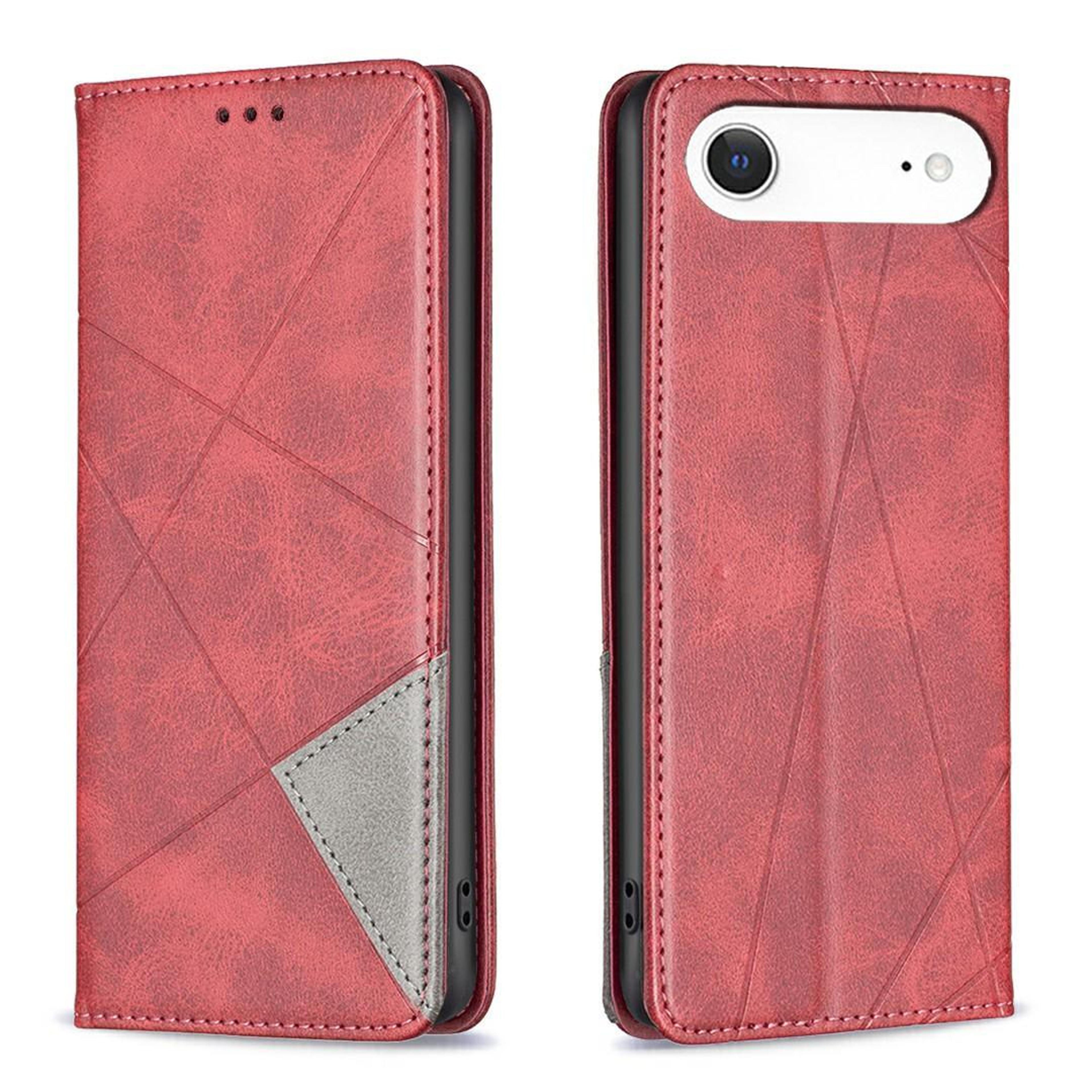 iphone air rhombus texture magnetic leather wallet phone case with stand and card slots