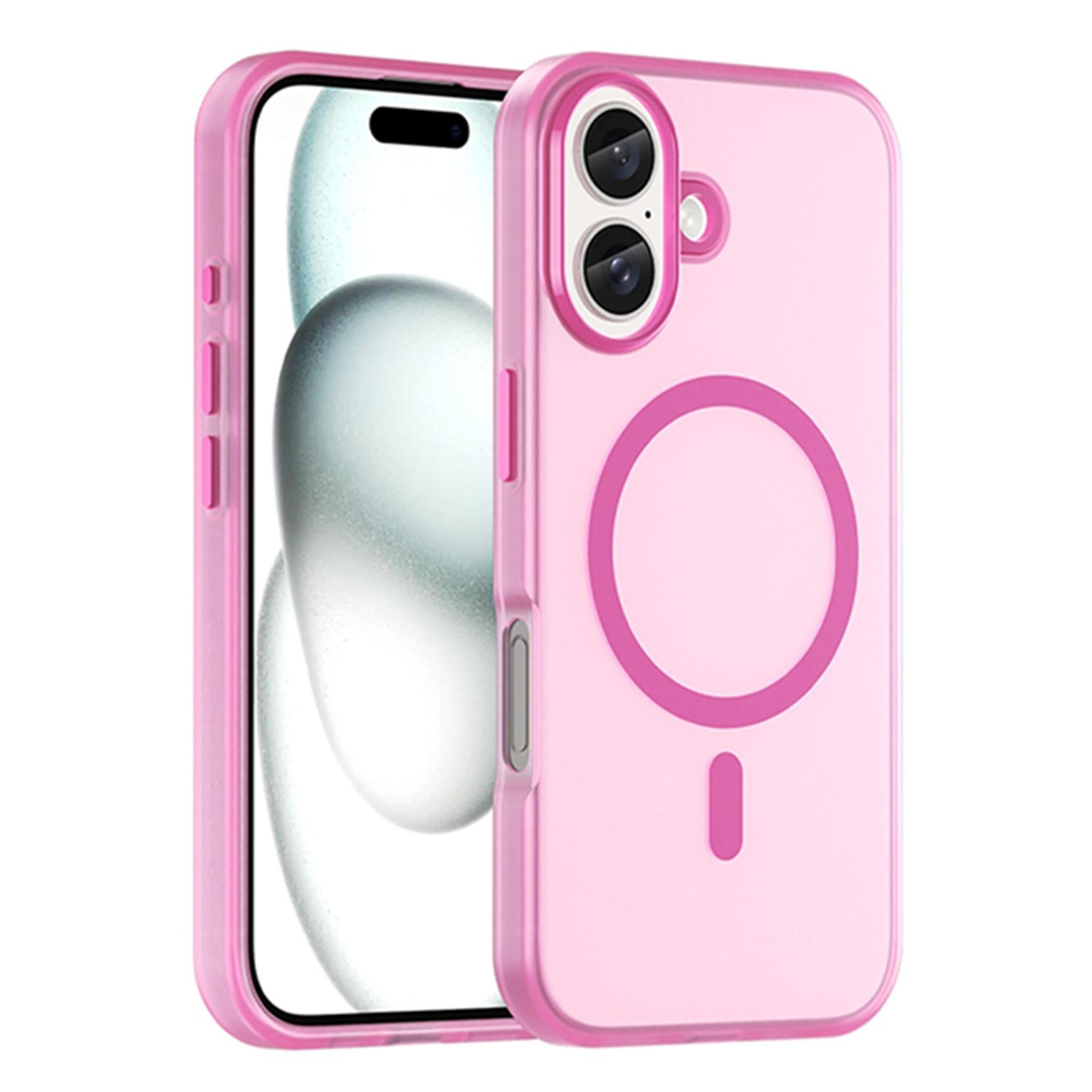 magsafe frosted translucent tpu+pc full coverage case for iphone 16 & 16 plus protection