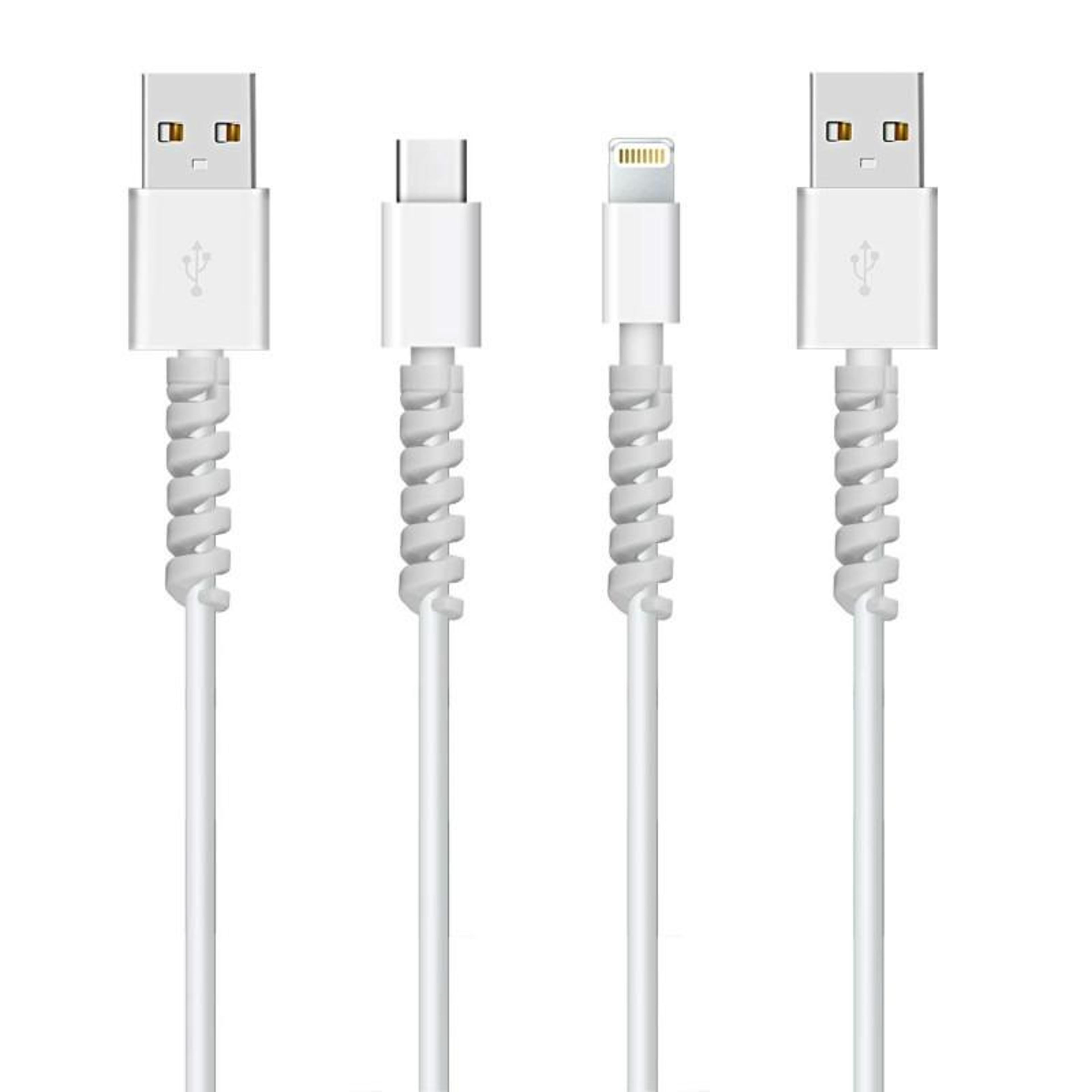 spiral silicone cable protector & cable winder for charging cables, anti break cable organizer