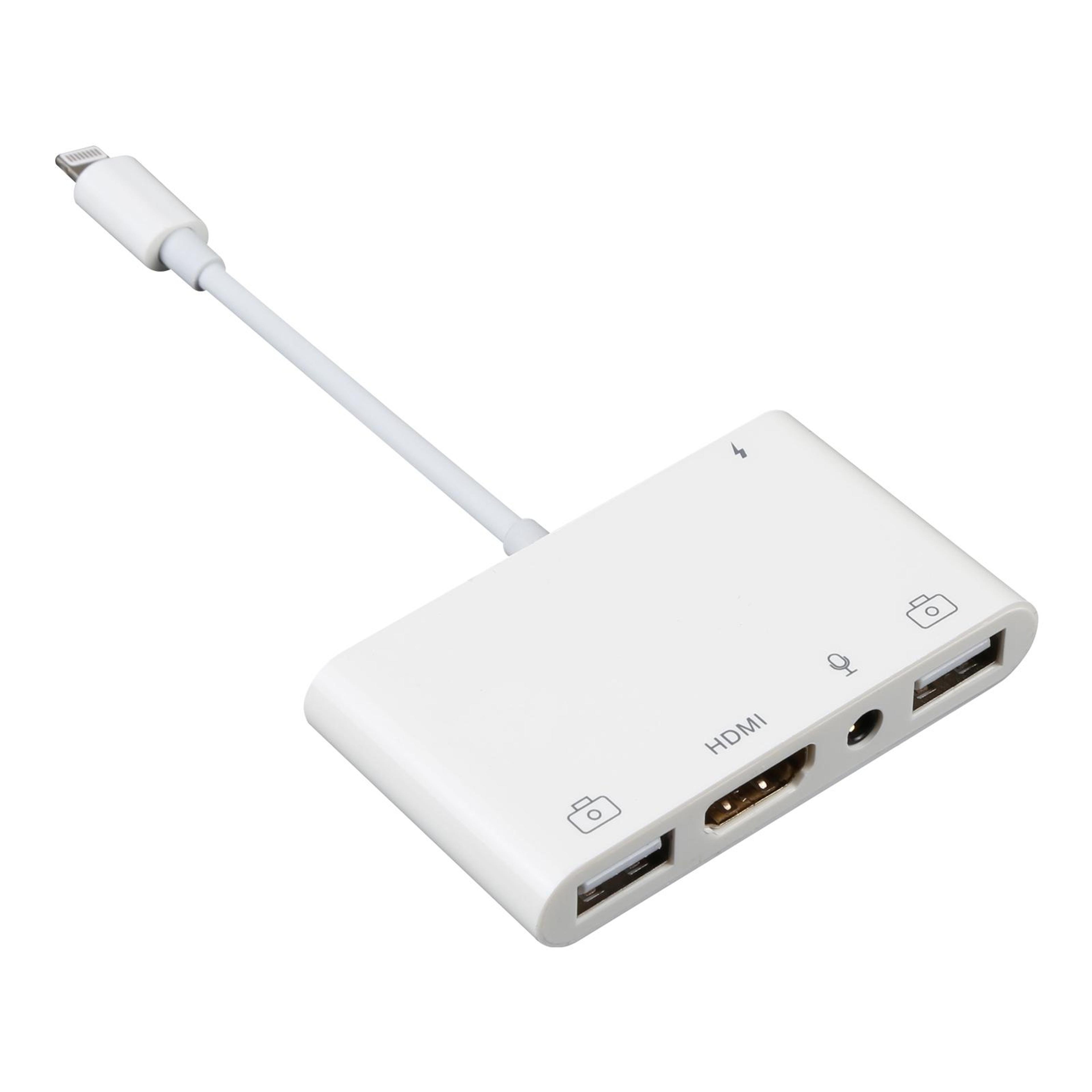 4 in 1 lightning to hdmi adapter with usb aux otg cable for iphone ipad 1080p screen mirroring