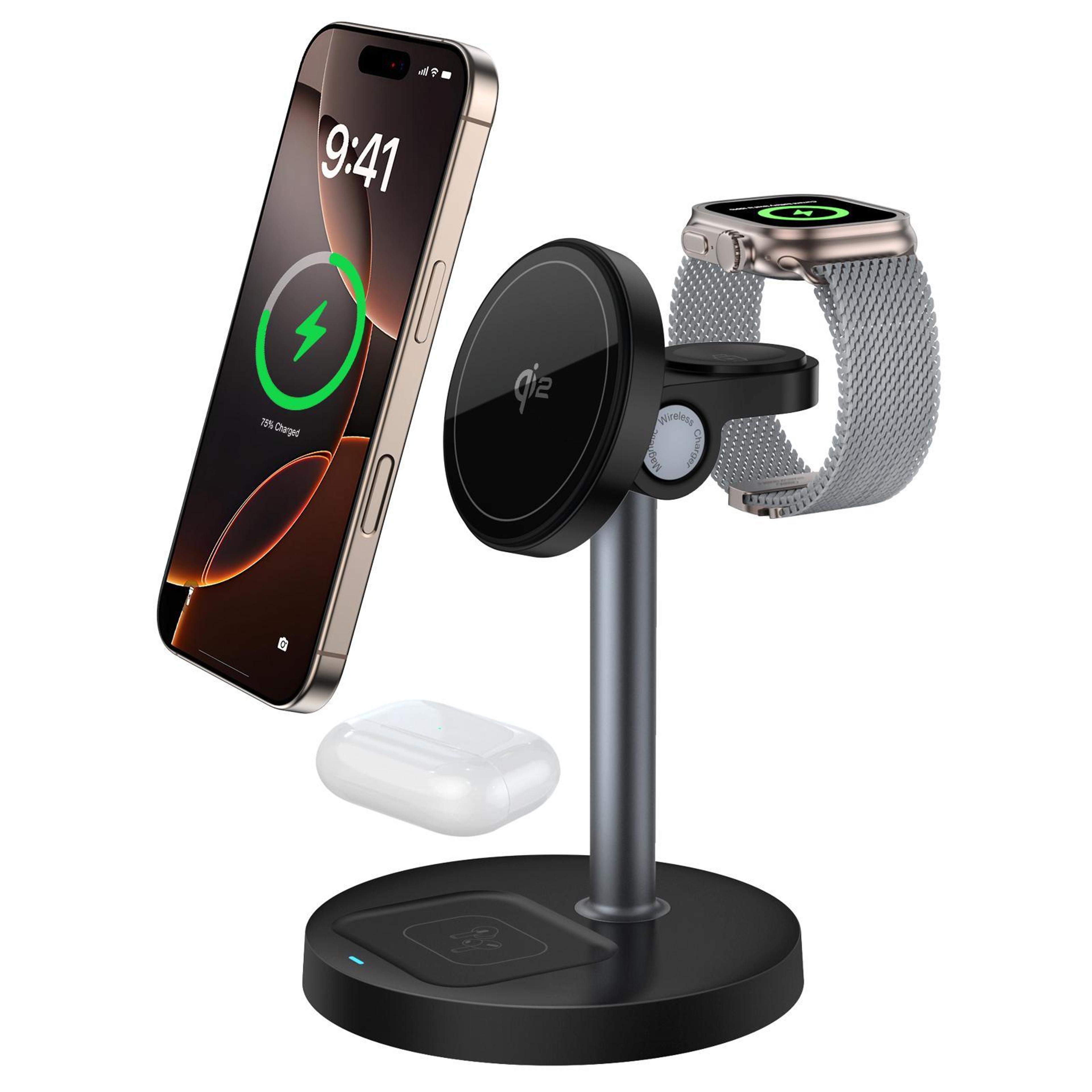 q11 20w 3 in 1 multifunctional magnetic wireless q11 20w 3-in-1 magnetic wireless charging station fast qi multi device