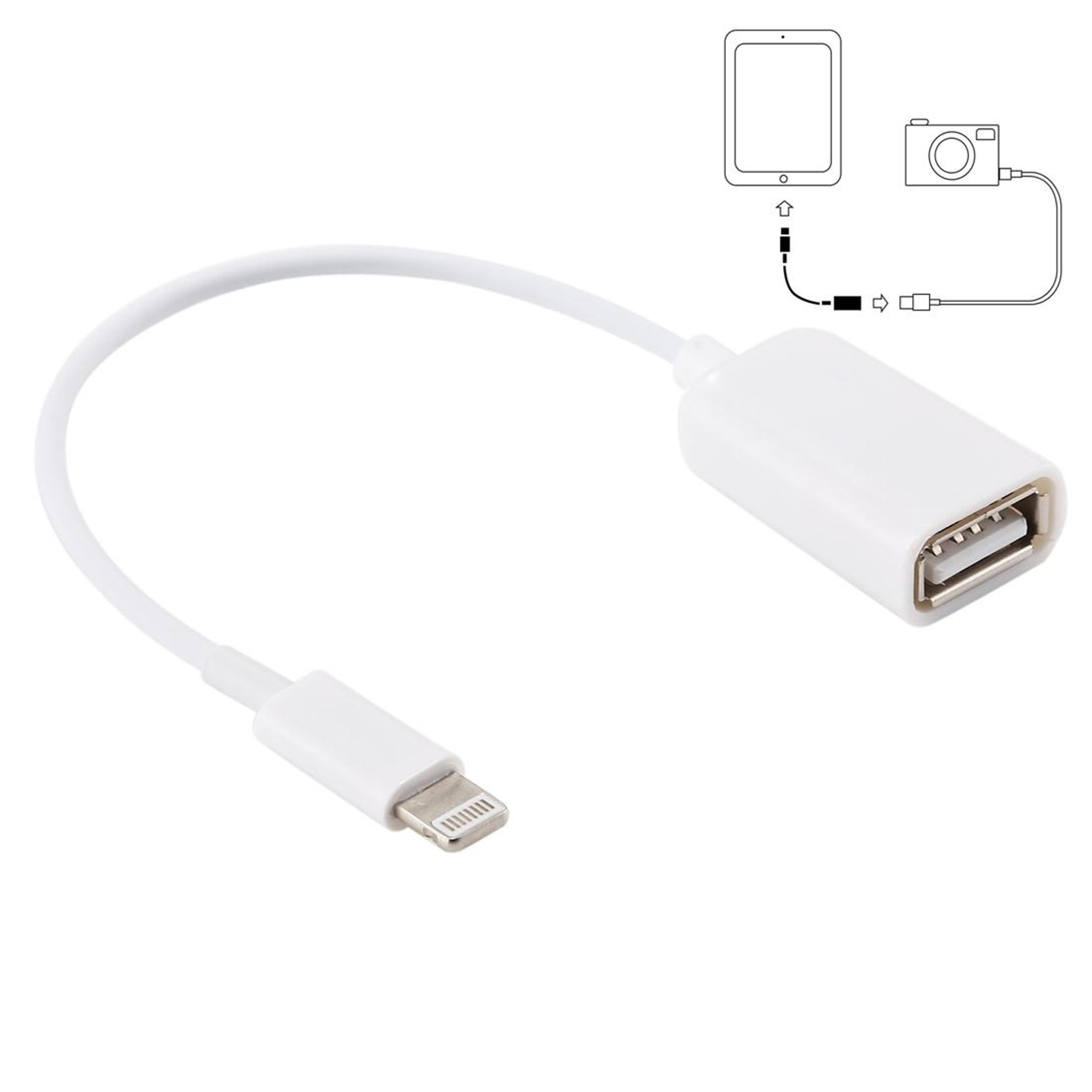 lightning otg adapter usb female to 8 pin iphone data cable 18cm for ios devices
