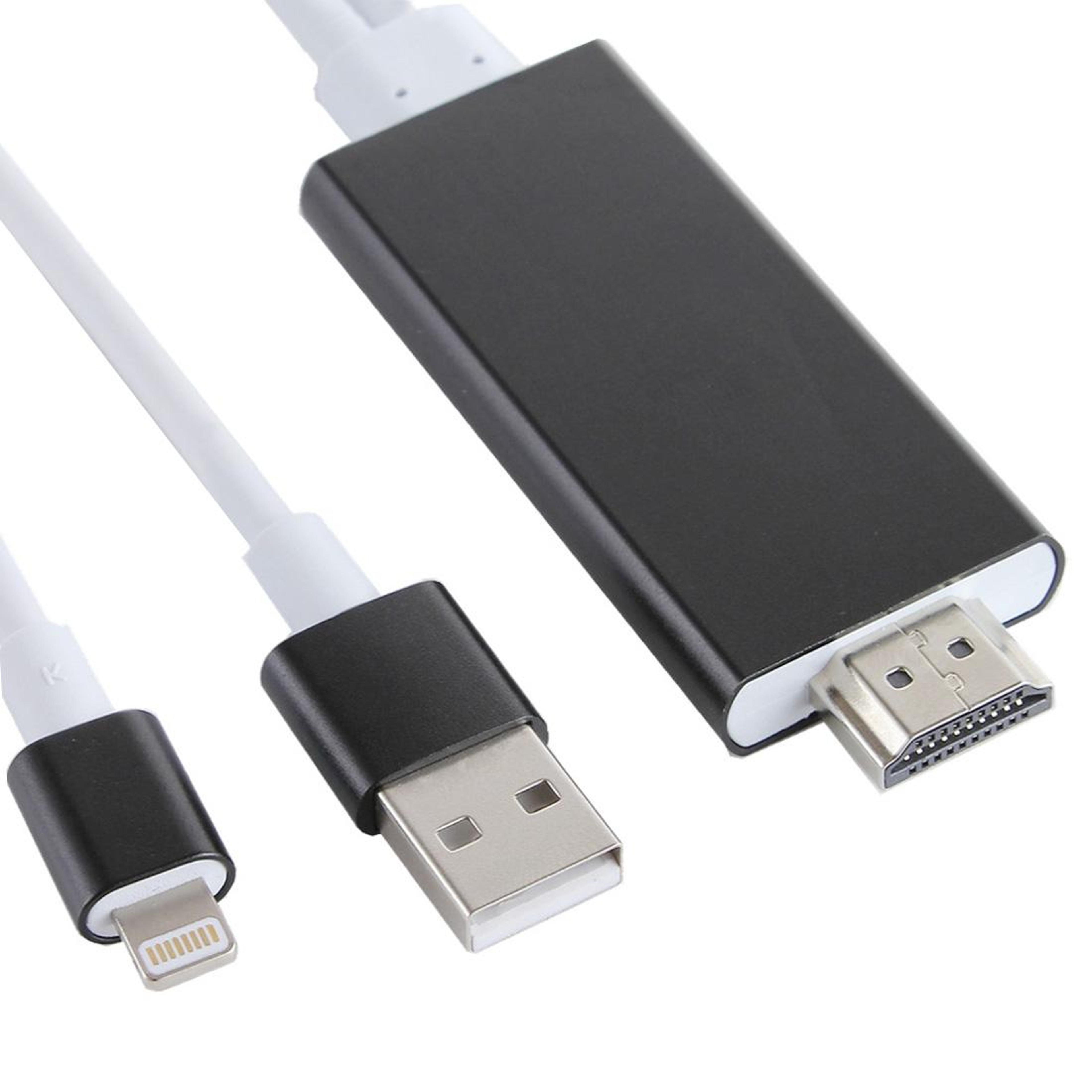 8 pin to hdmi adapter with usb power for iphone hdtv streaming cable