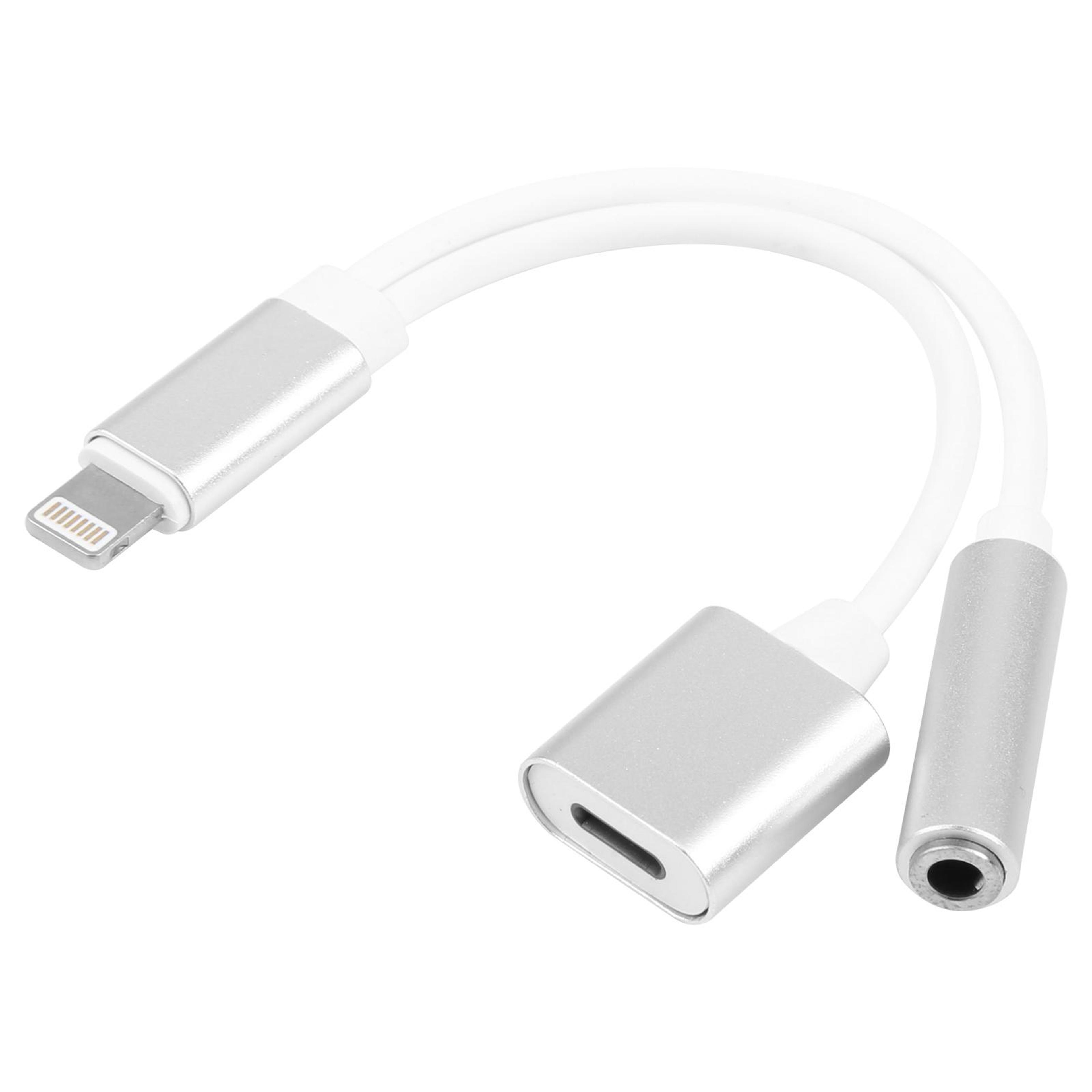 8 pin to 3.5mm audio & charging adapter cable for ios devices compact lightning converter 10cm