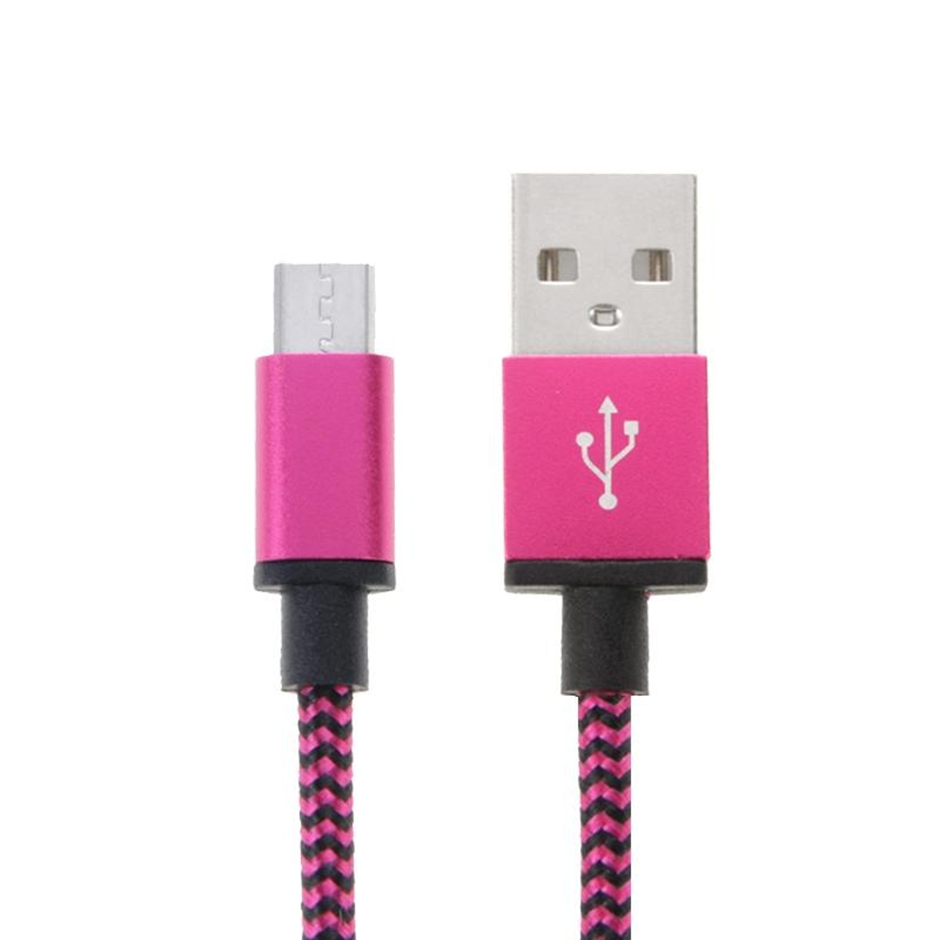 2m woven style micro usb to usb 2.0 braided charging and data sync cable