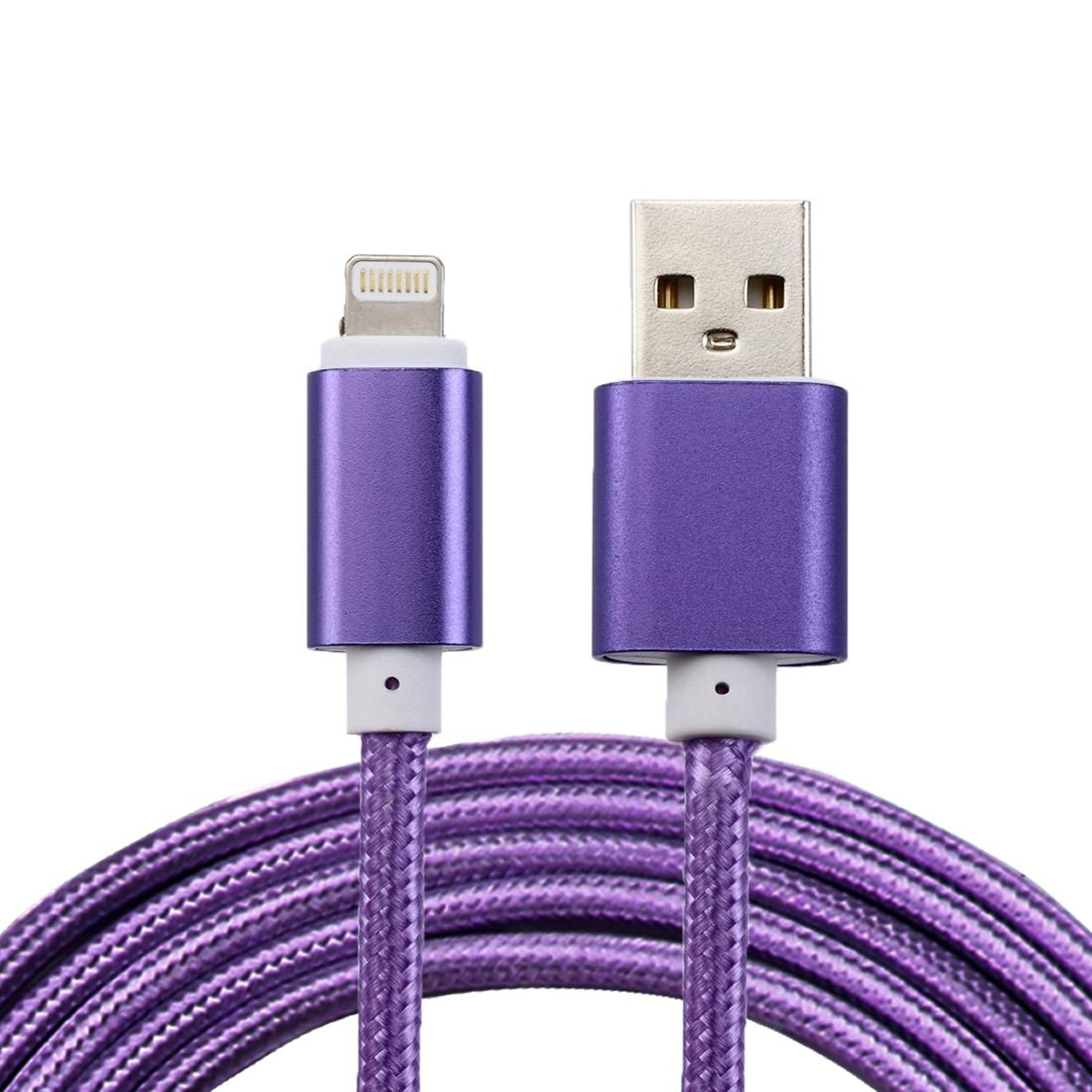 2m braided lightning charging cable fast sync durable metal head iphone cable
