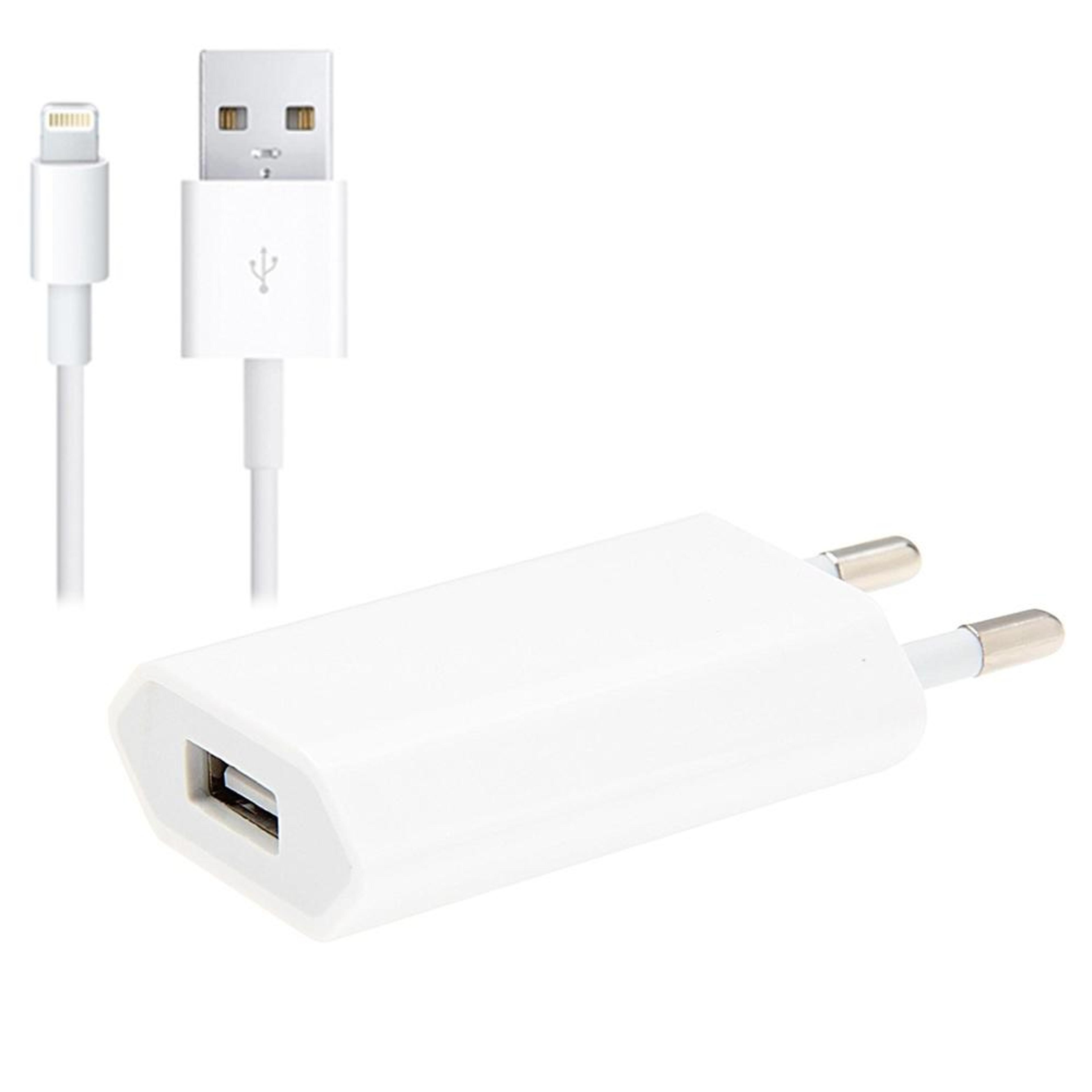 2 in 1 iphone charger with 1m lightning cable travel adapter