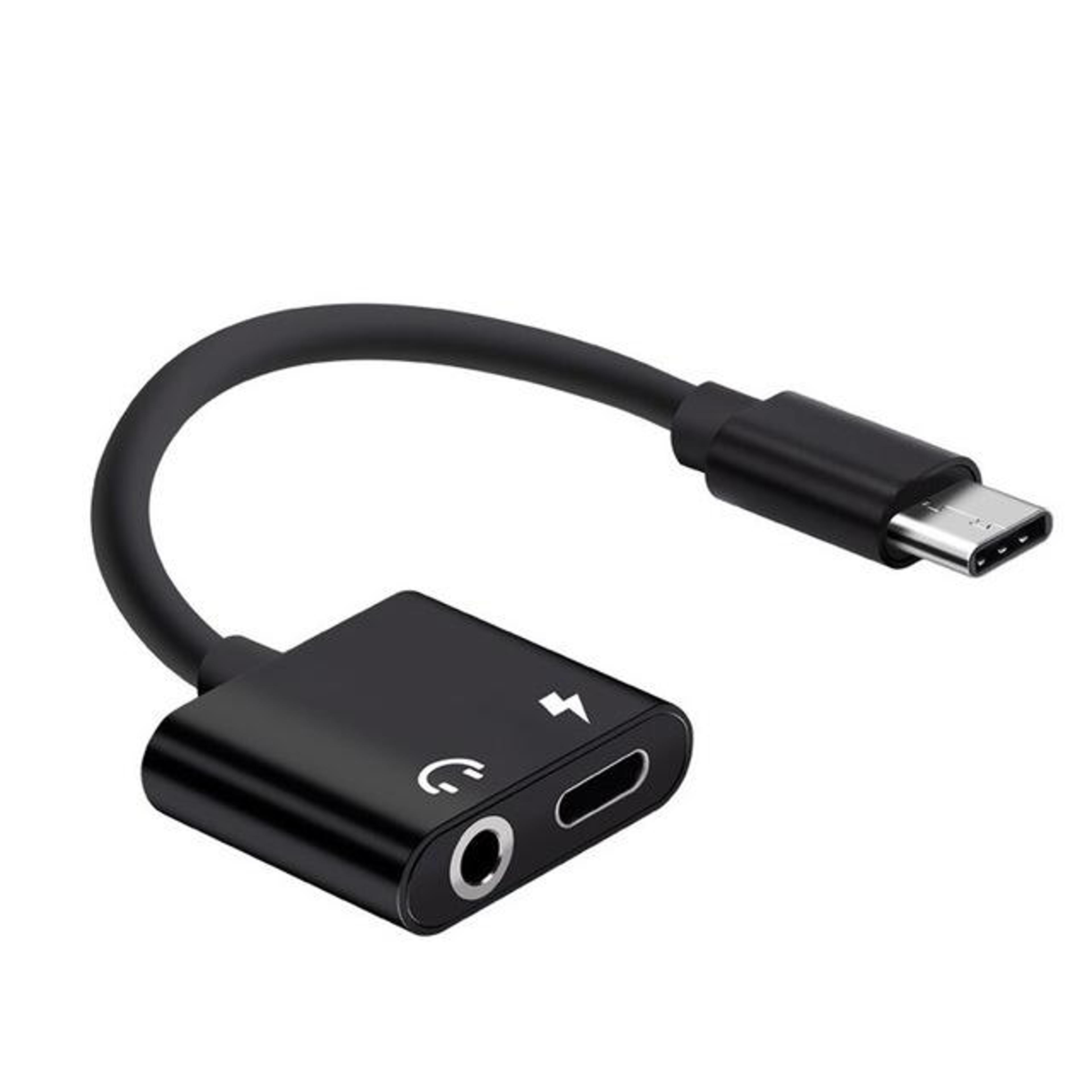2-in-1 usb-c to 3.5mm headphone adapter with charging splitter cable