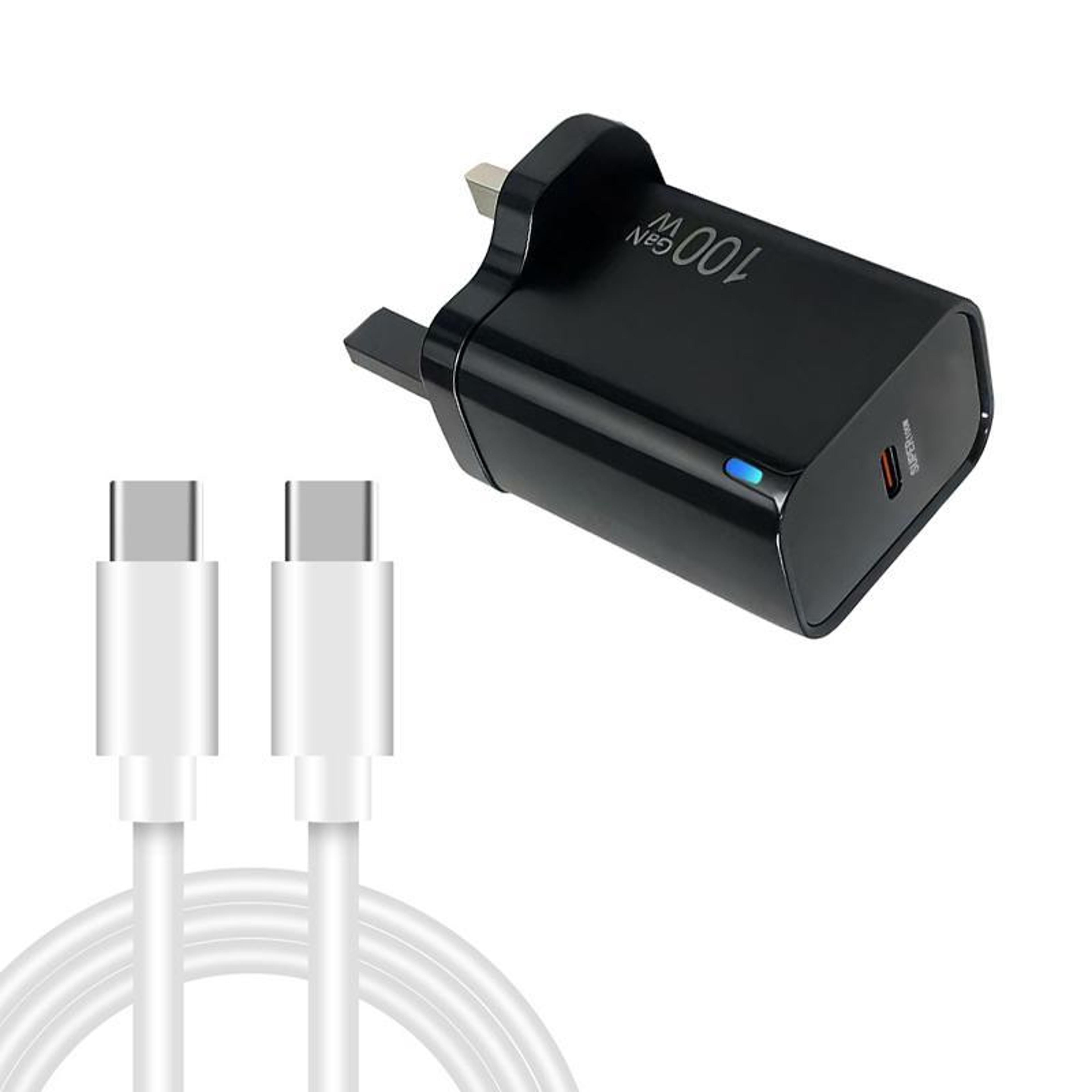 100w gan usb c fast charger 45w pd power adapter with type c cable for laptop phone tablet