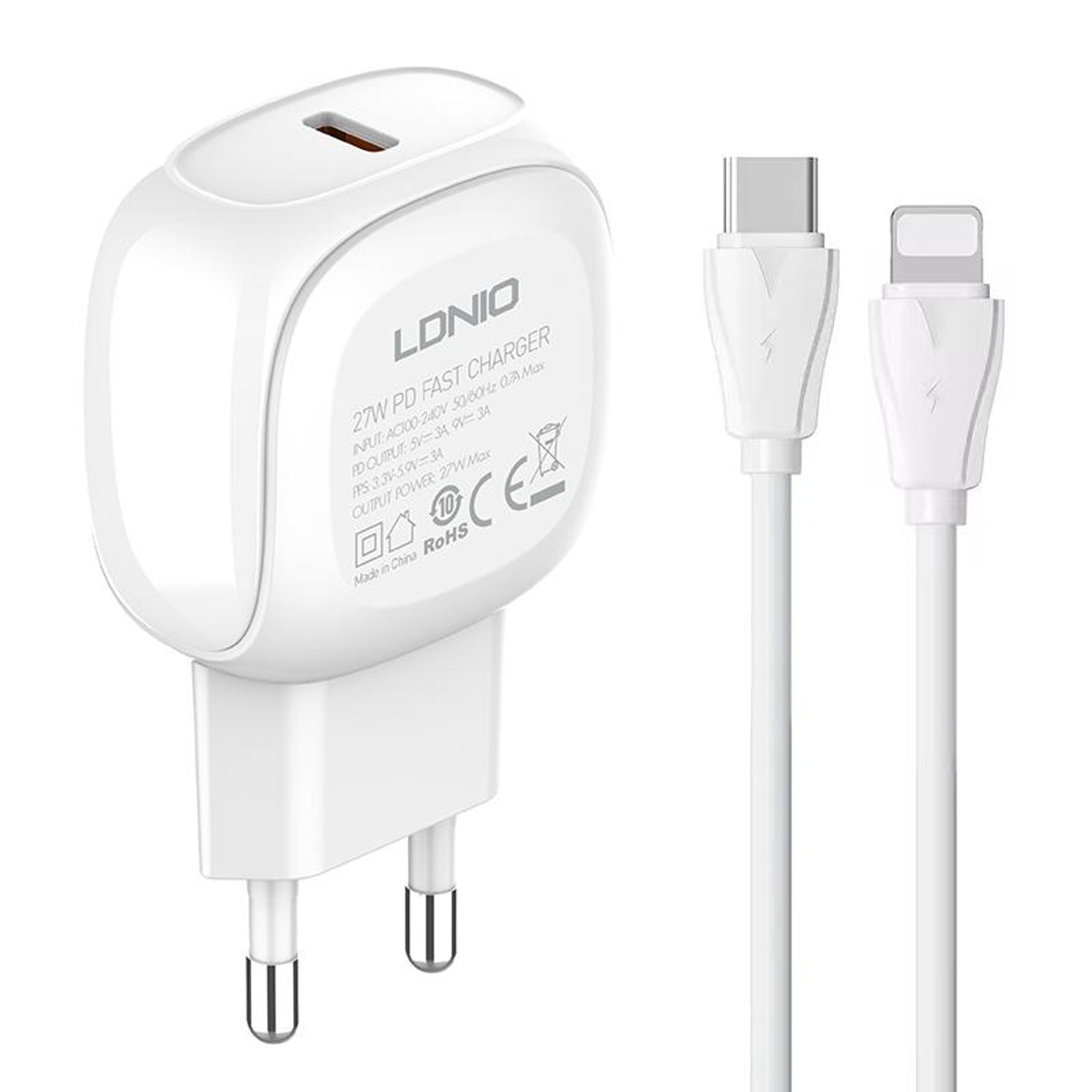 a1206c pd27w usb-c fast charger with 1m 8-pin cable for iphone fast charging