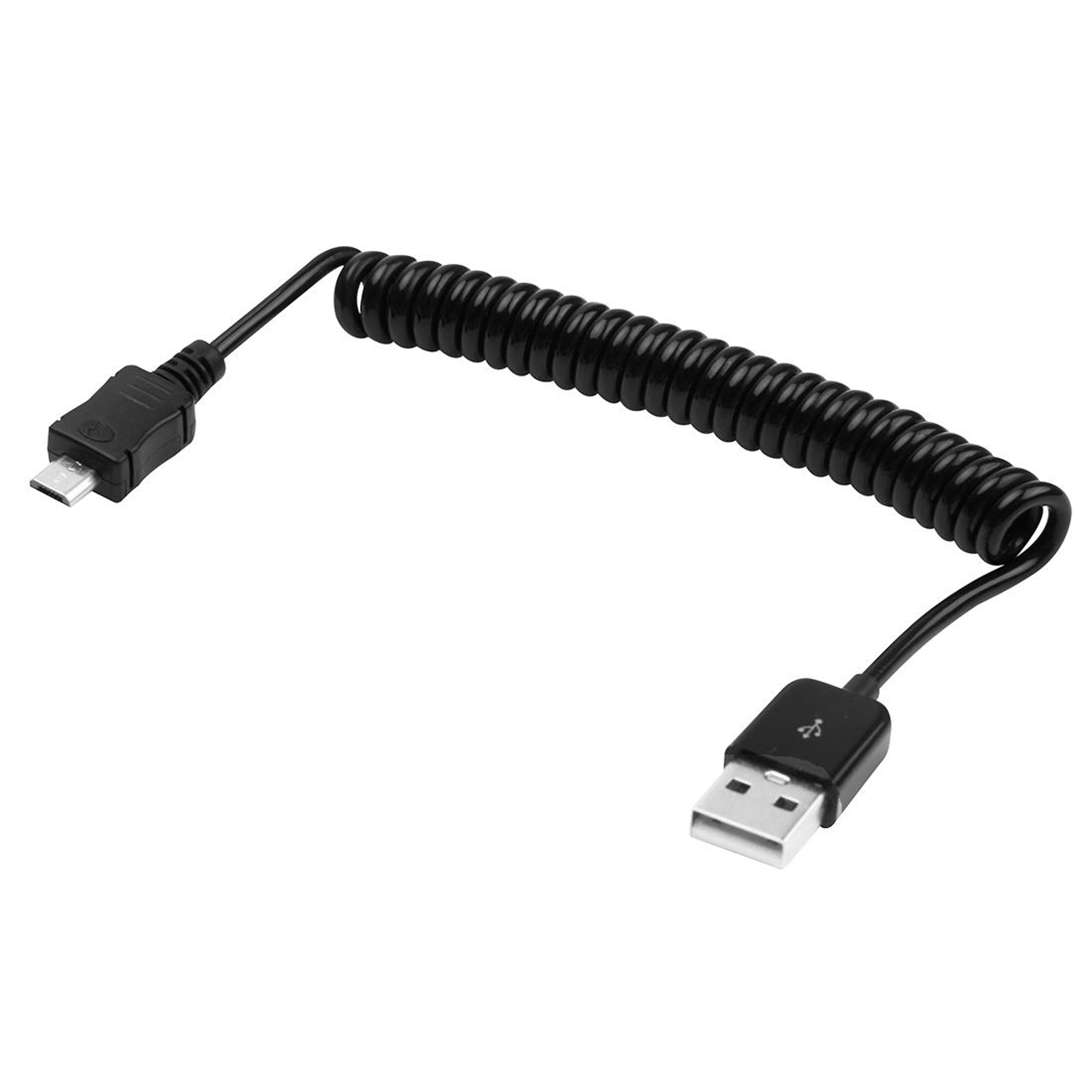 retractable coiled micro usb charging & data cable 90cm | coiled usb cable for android devices