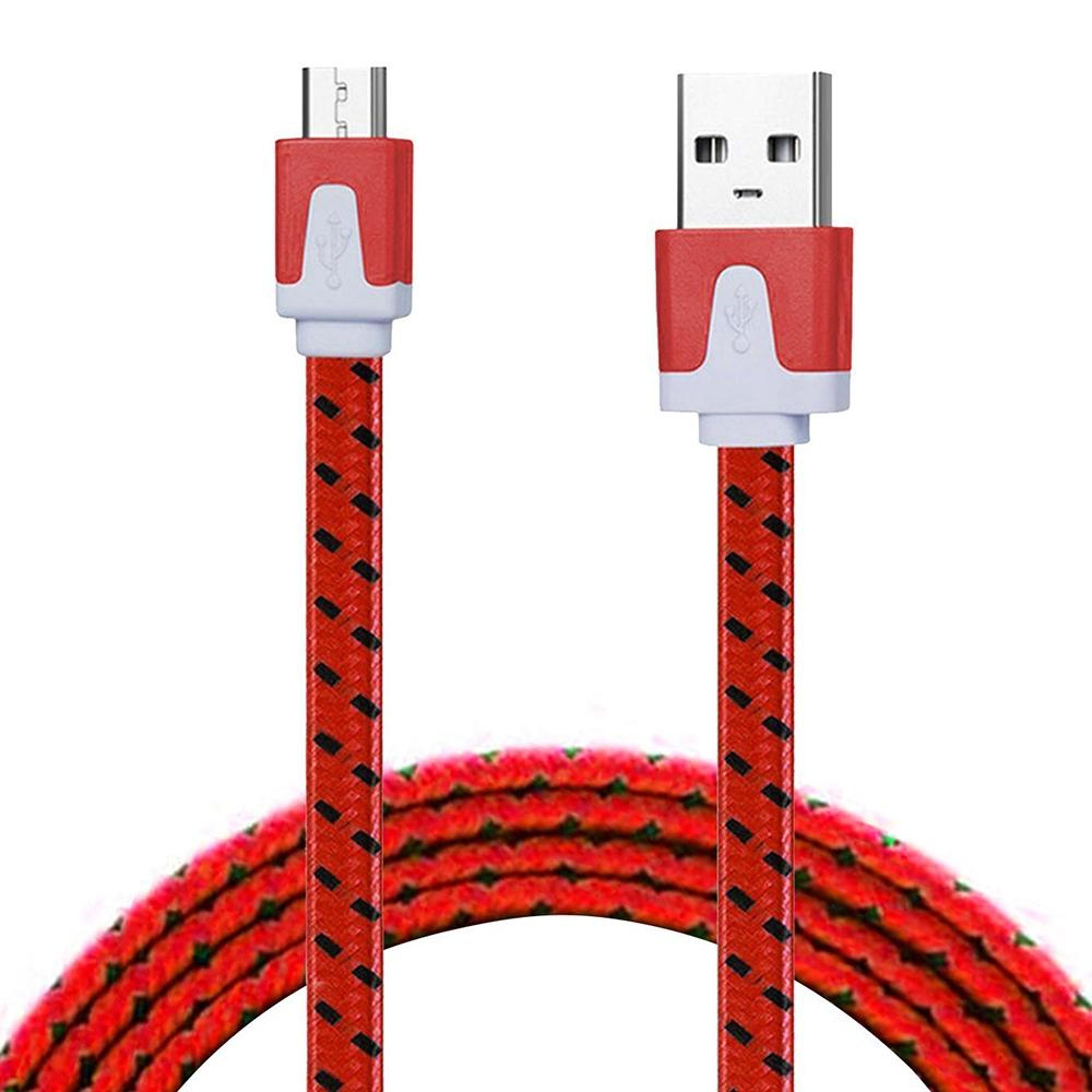 2m woven micro usb to usb charging & data cable red durable fast sync cable