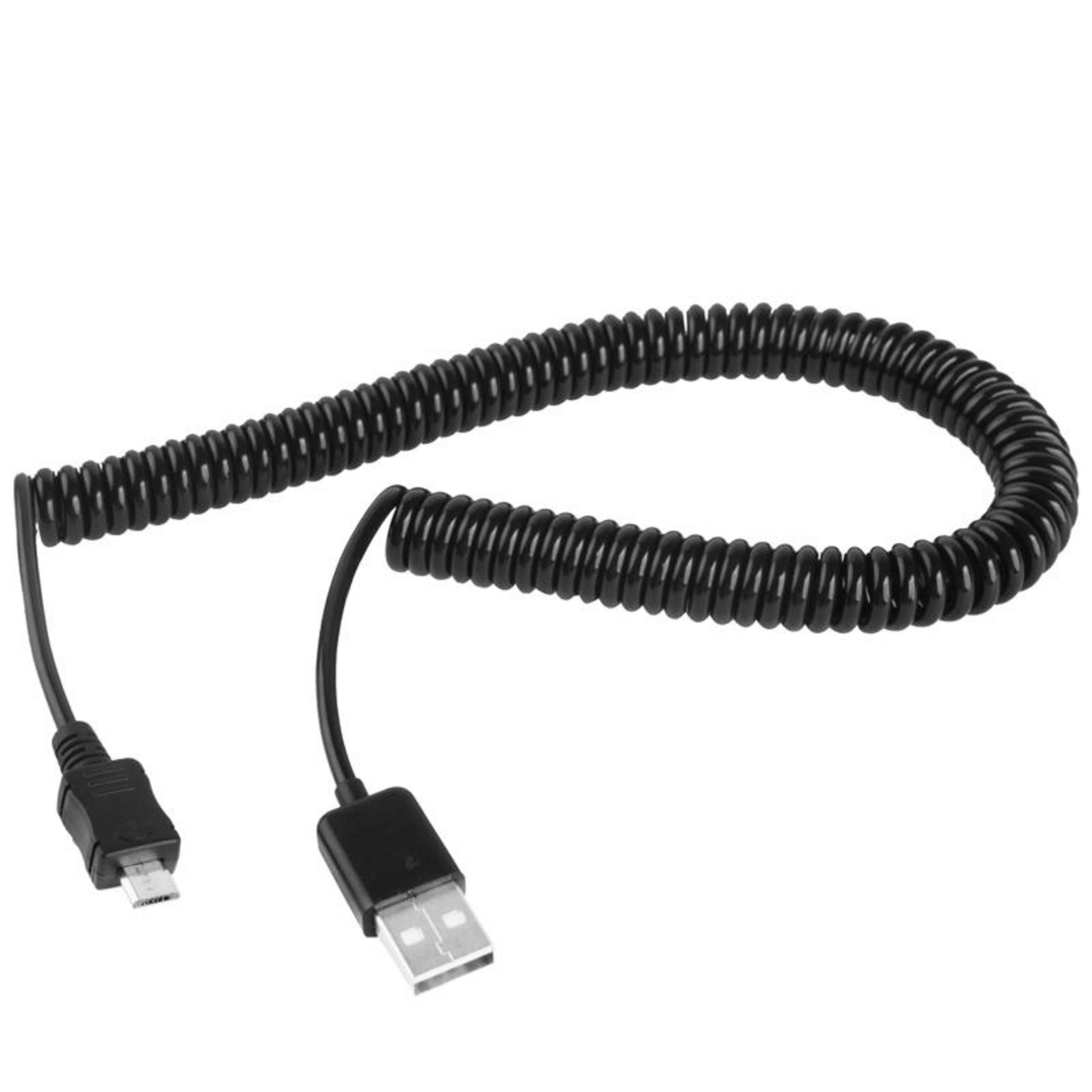 2m coiled micro usb charging and data sync cable spring design flexible android cable