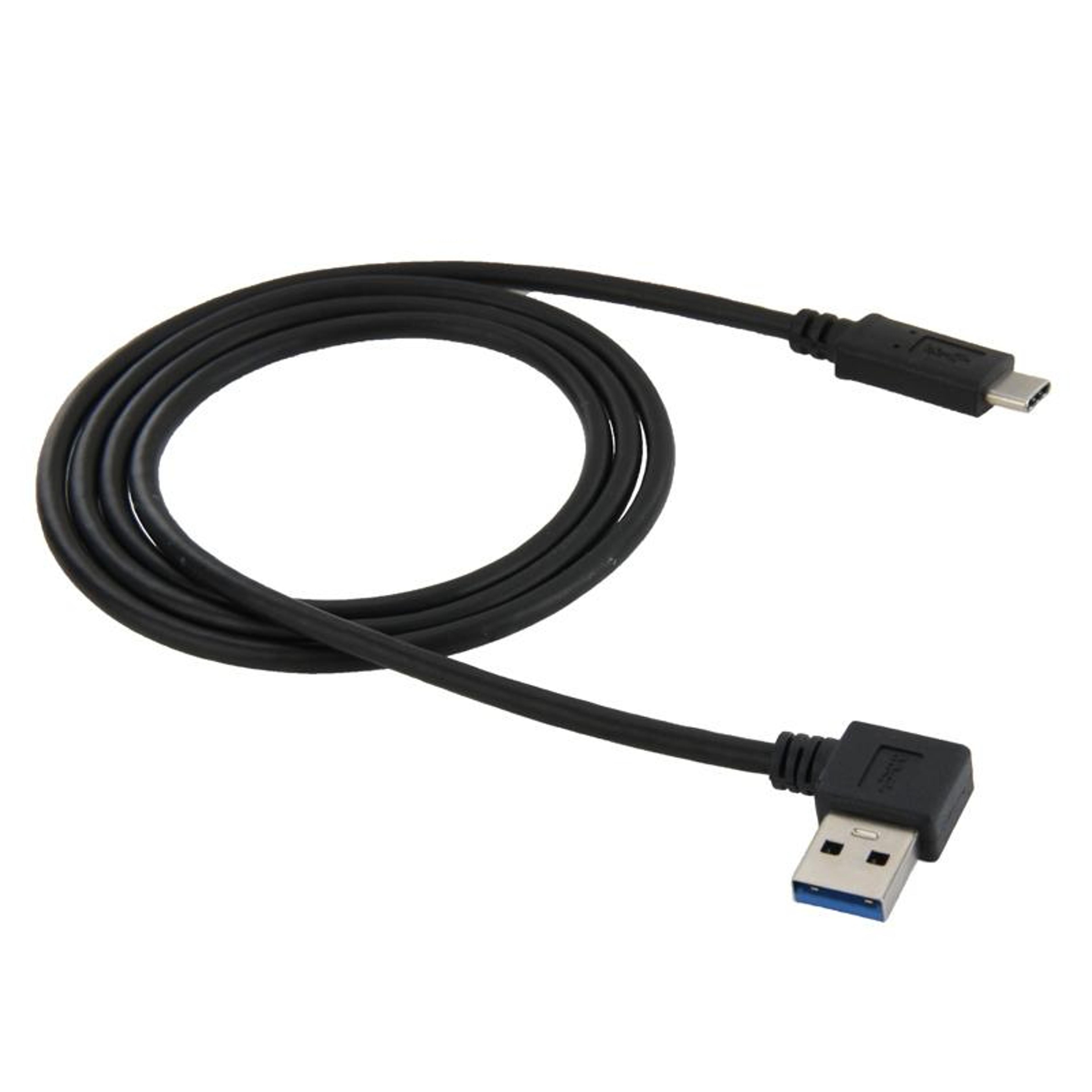 usb-c to usb 3.0 90 degree left angle cable 1m fast charge data sync adapter