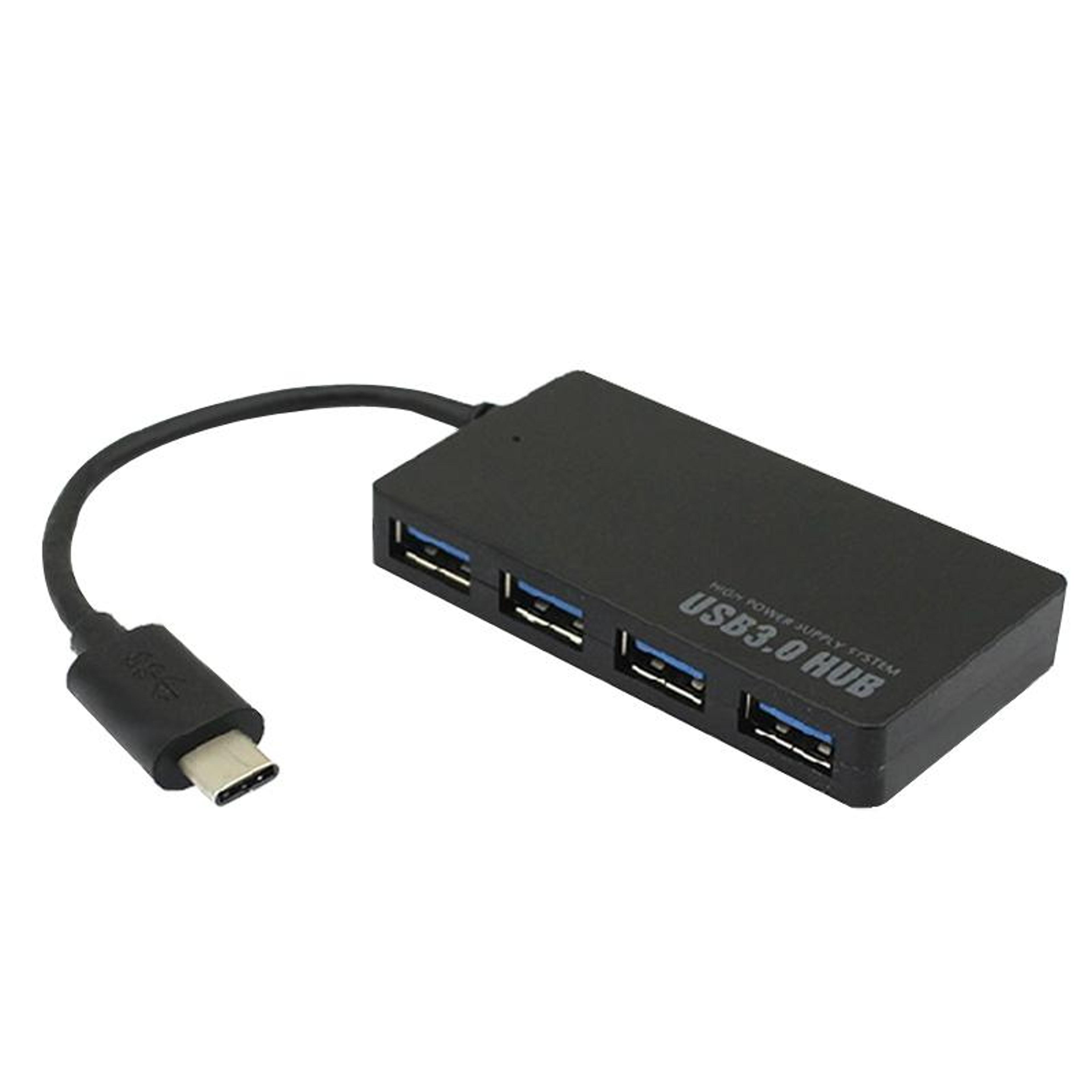 usb-c 4-port usb 3.0 hub adapter type-c expansion for laptop macbook