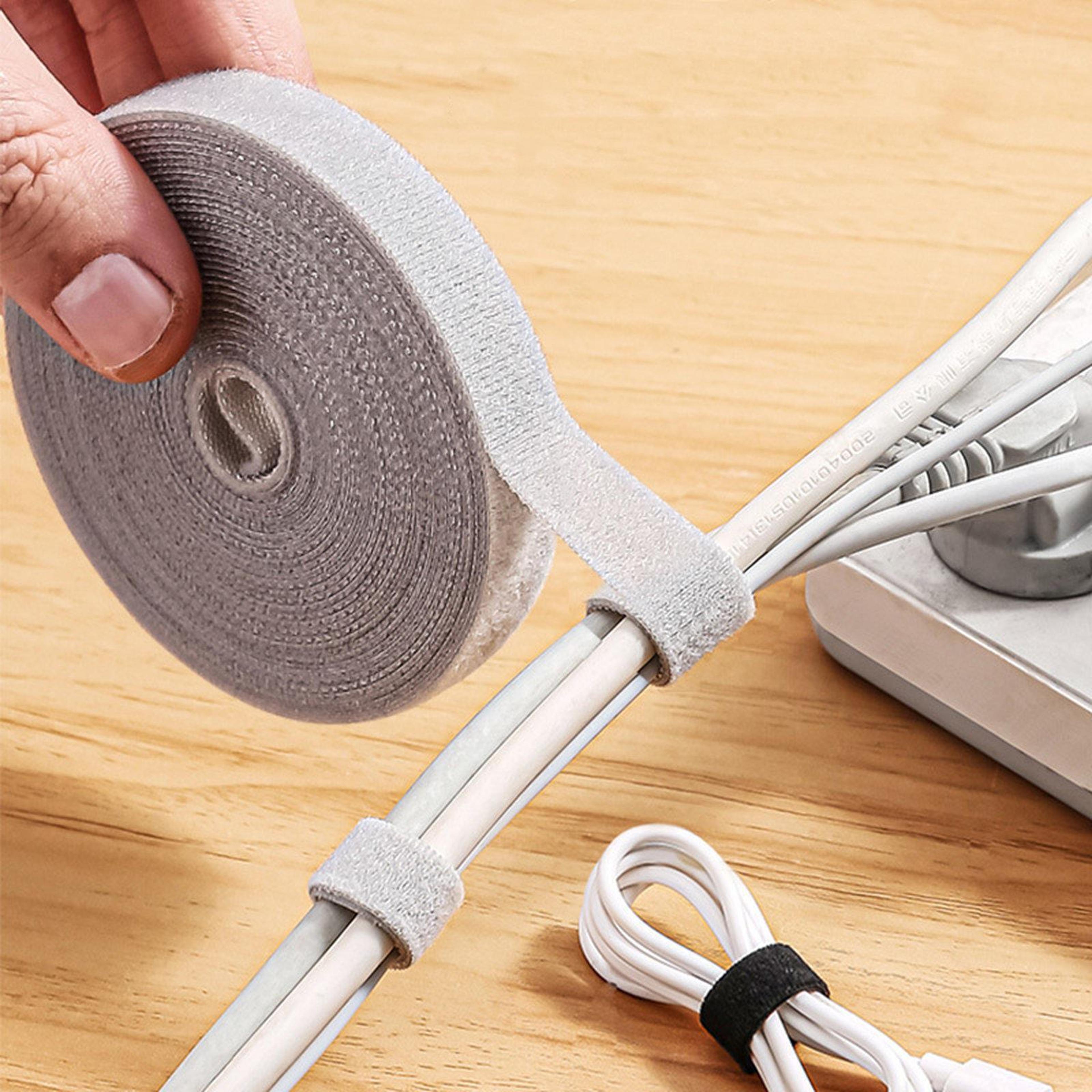reusable hook and loop cable ties roll velcro cable management straps wire organizer tape 0.5in x 16.4ft