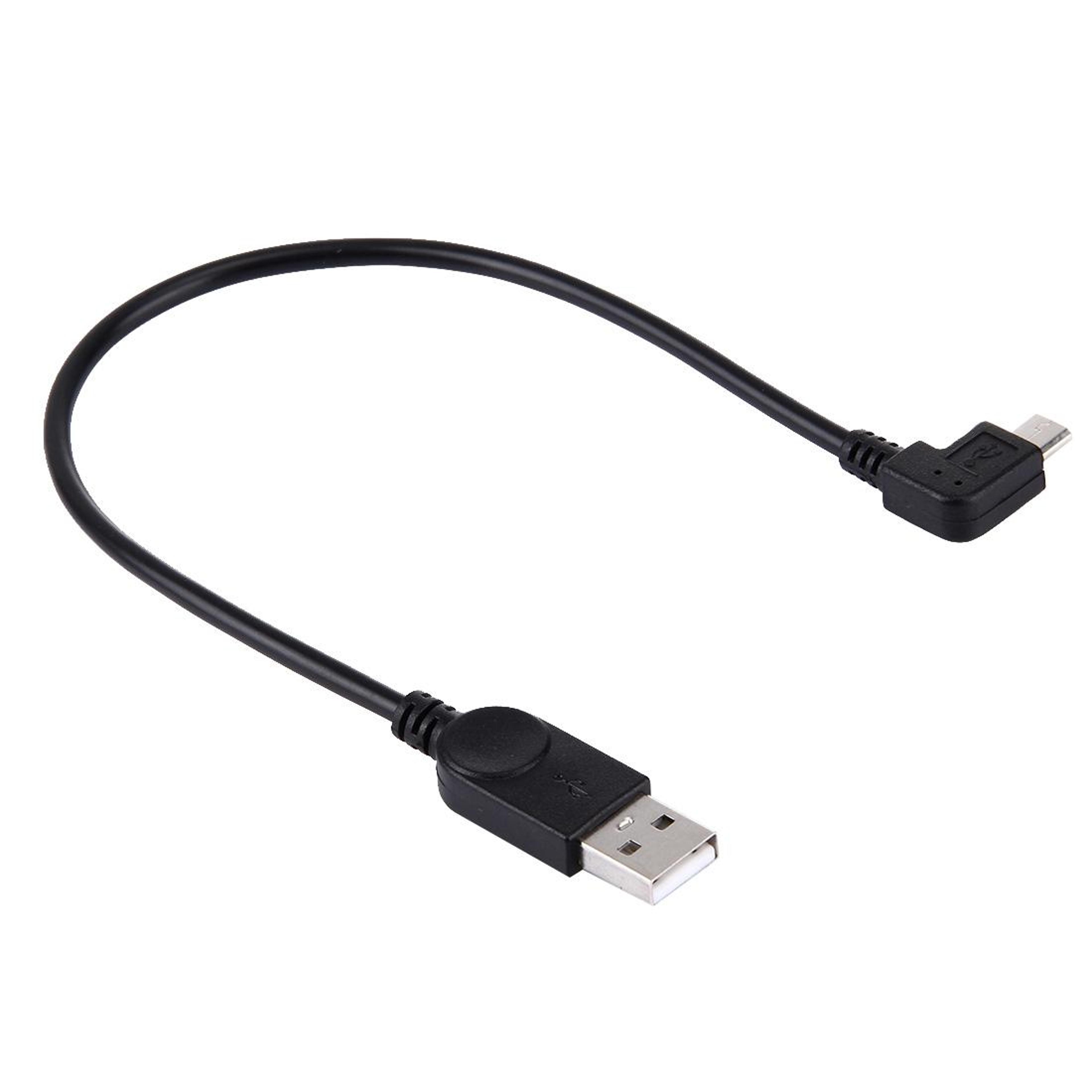 28cm 90 degree left right angle micro usb charging & data cable for android devices