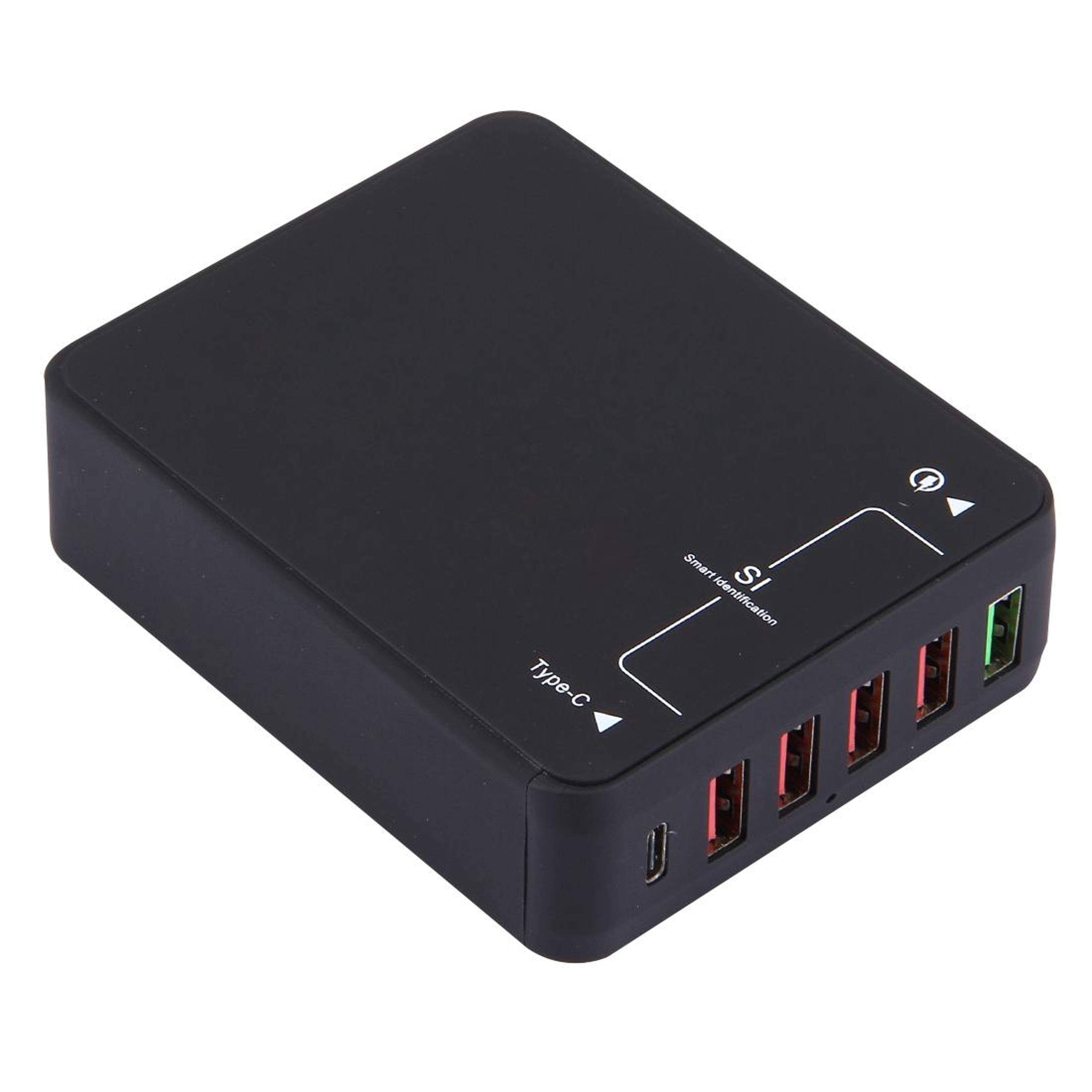 6-port usb desktop charger quick charge 3.0 usb-c fast charging station