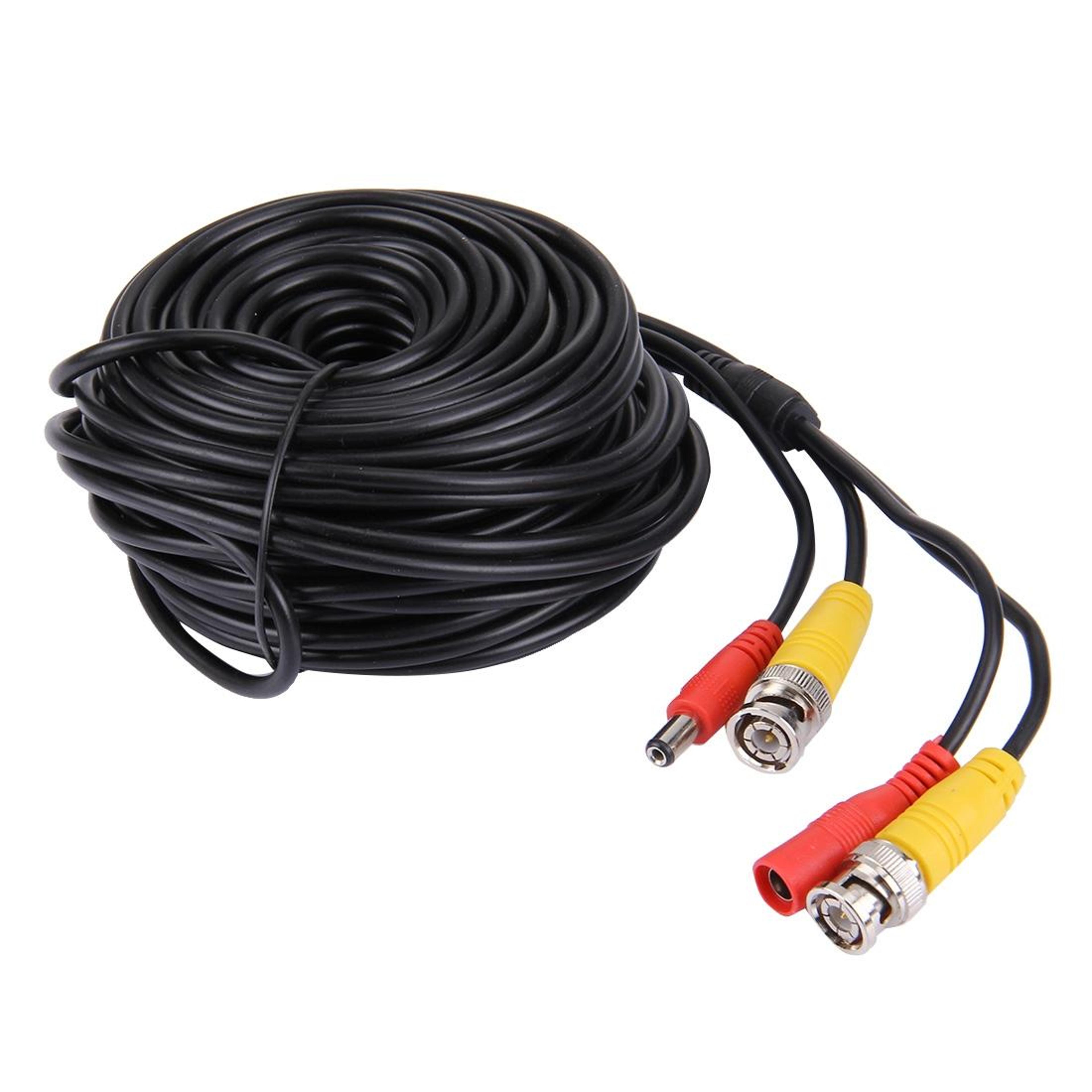 20m cctv cable rg59 coaxial cctv video power cable security camera cable with bnc power connectors