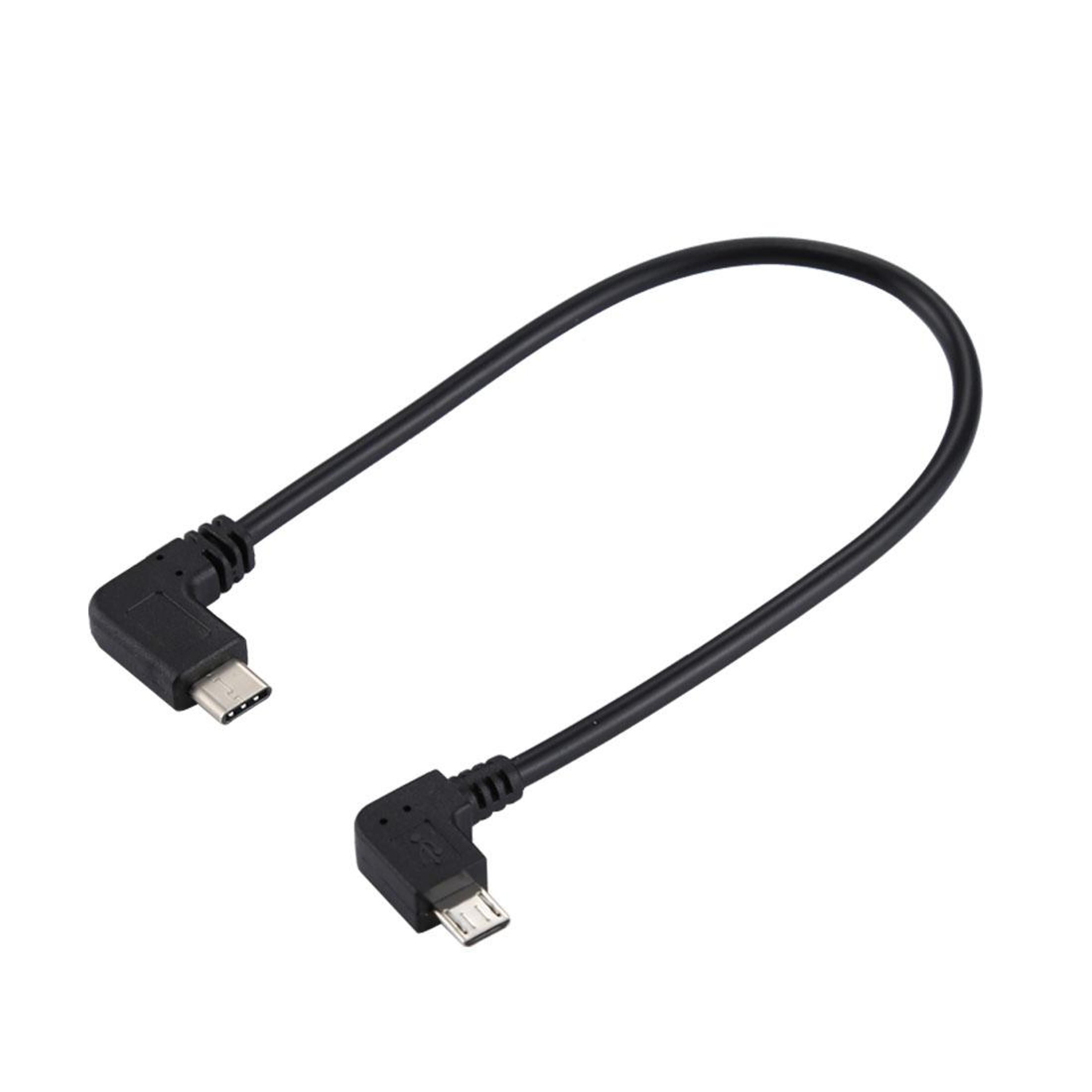 usb-c to micro usb right angle adapter cable 25cm compact charging converter