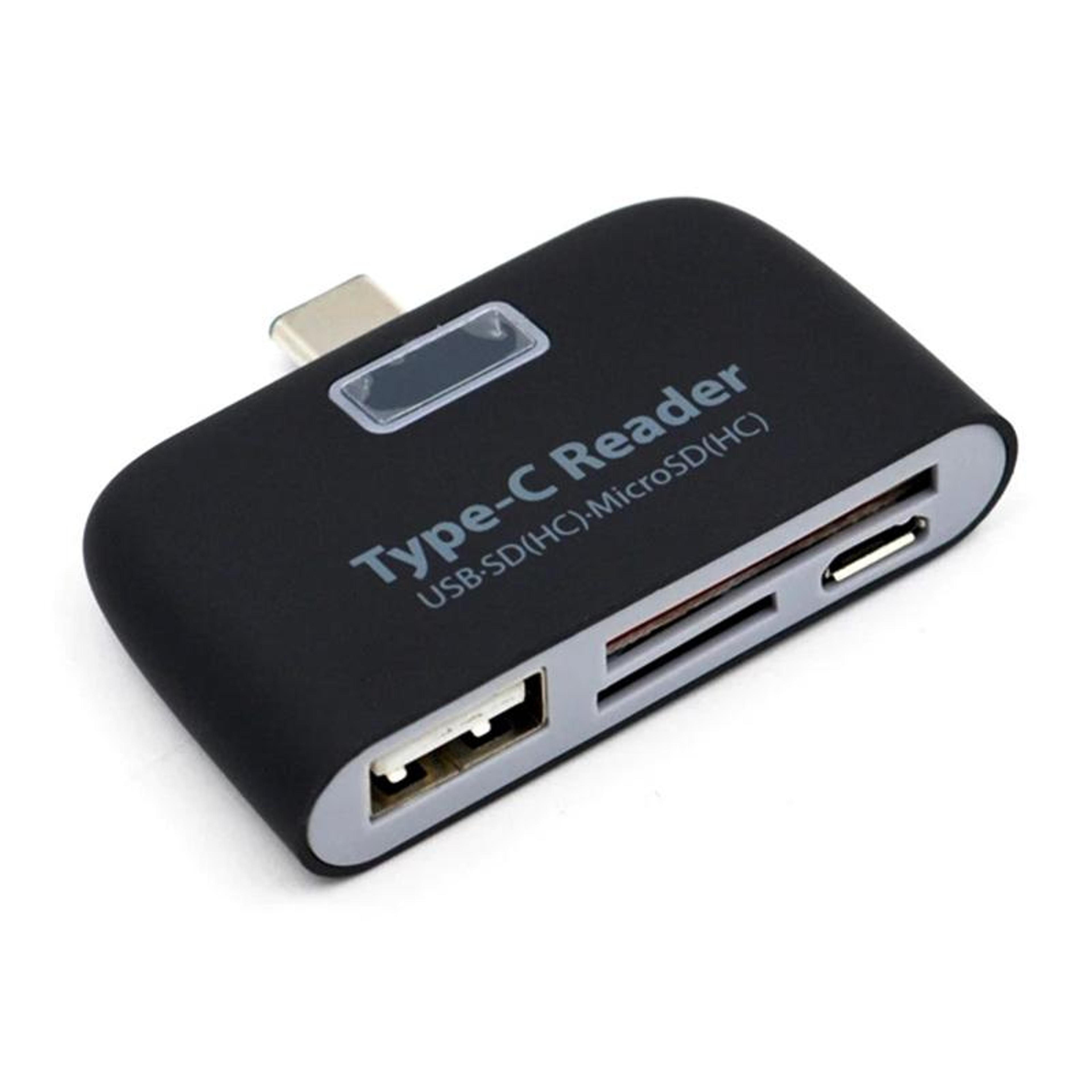 usb c multi card reader adapter with sd tf usb hub led indicator