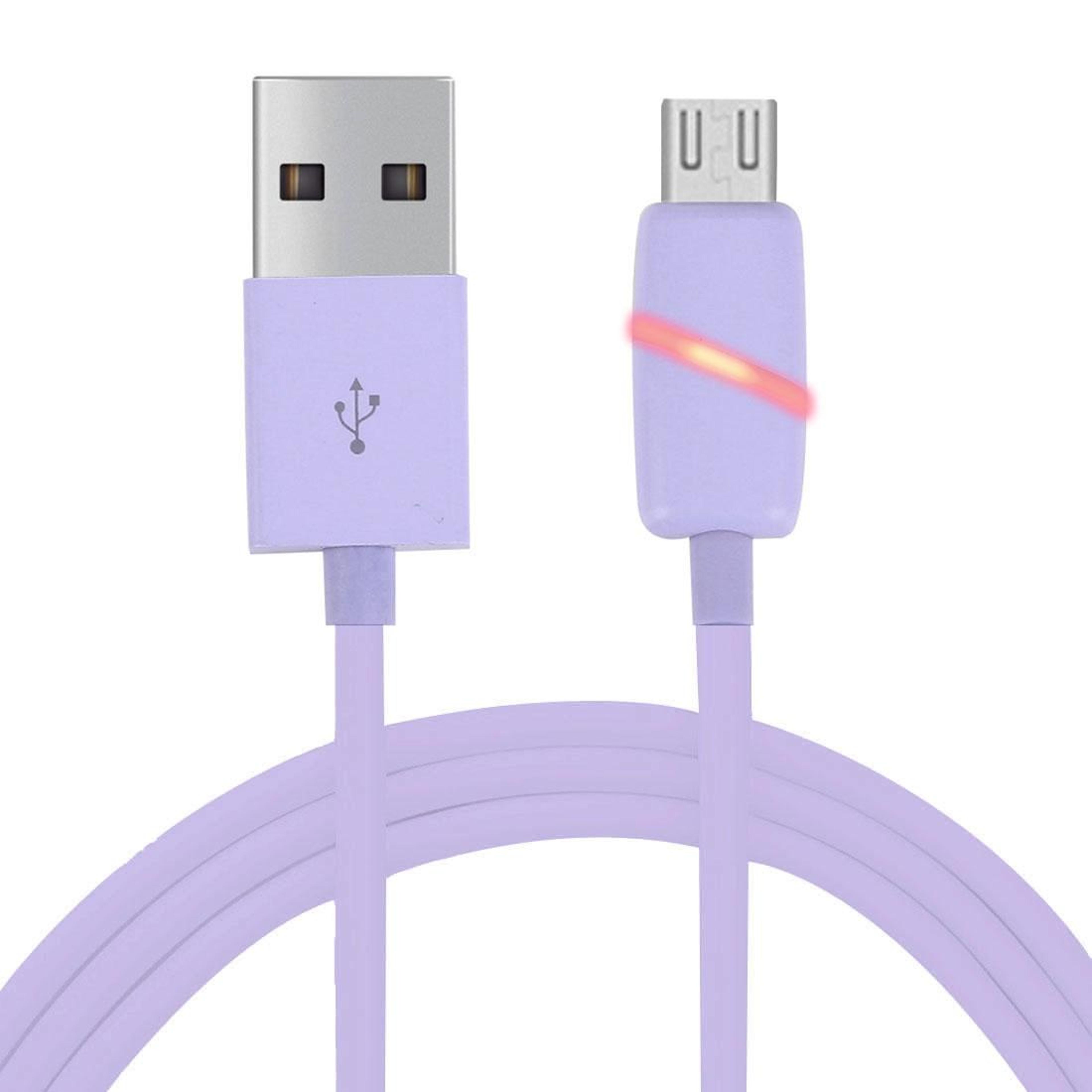 1m circular bobbin micro usb to usb 2.0 led charging data sync cable