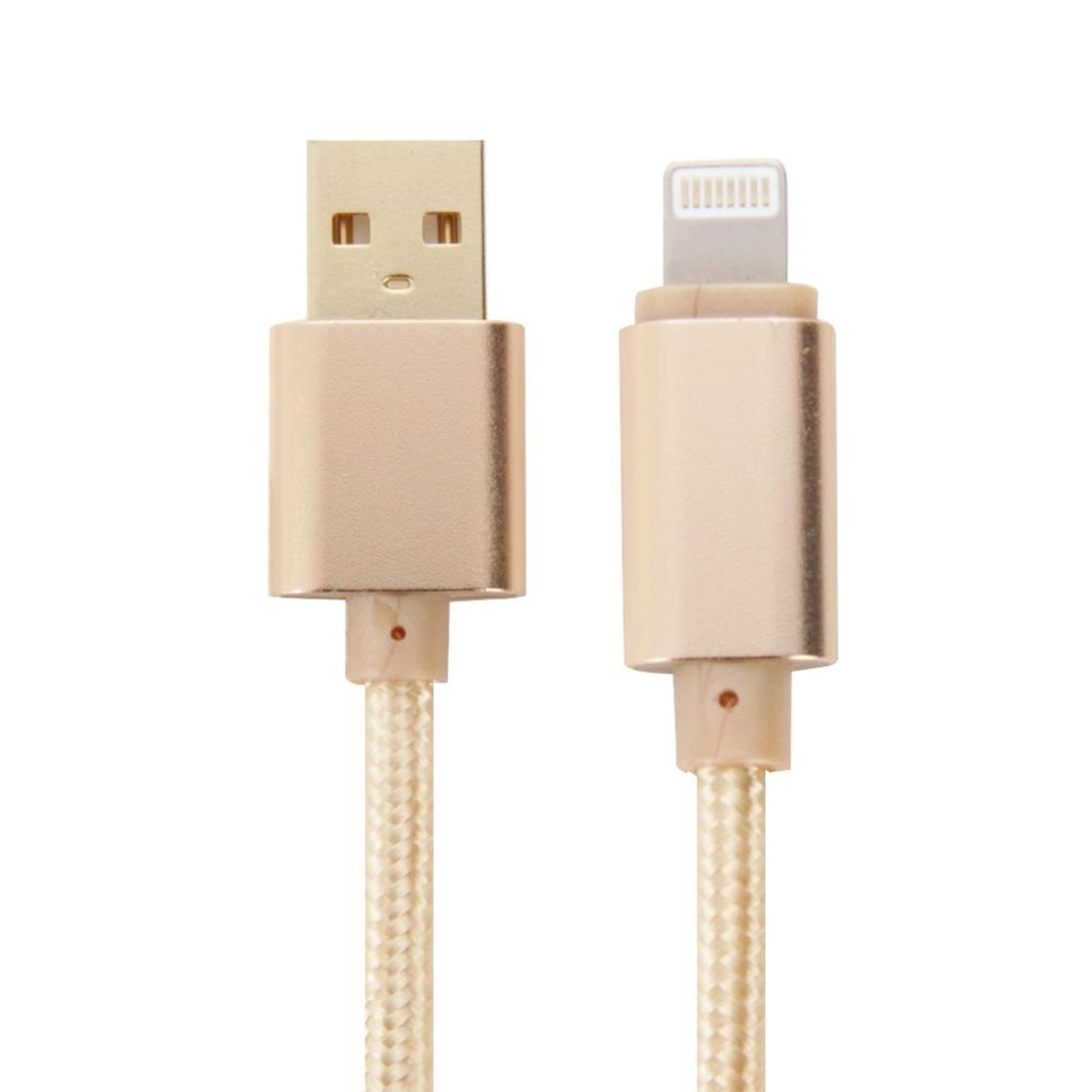 woven metal head lightning usb fast charging cable for iphone