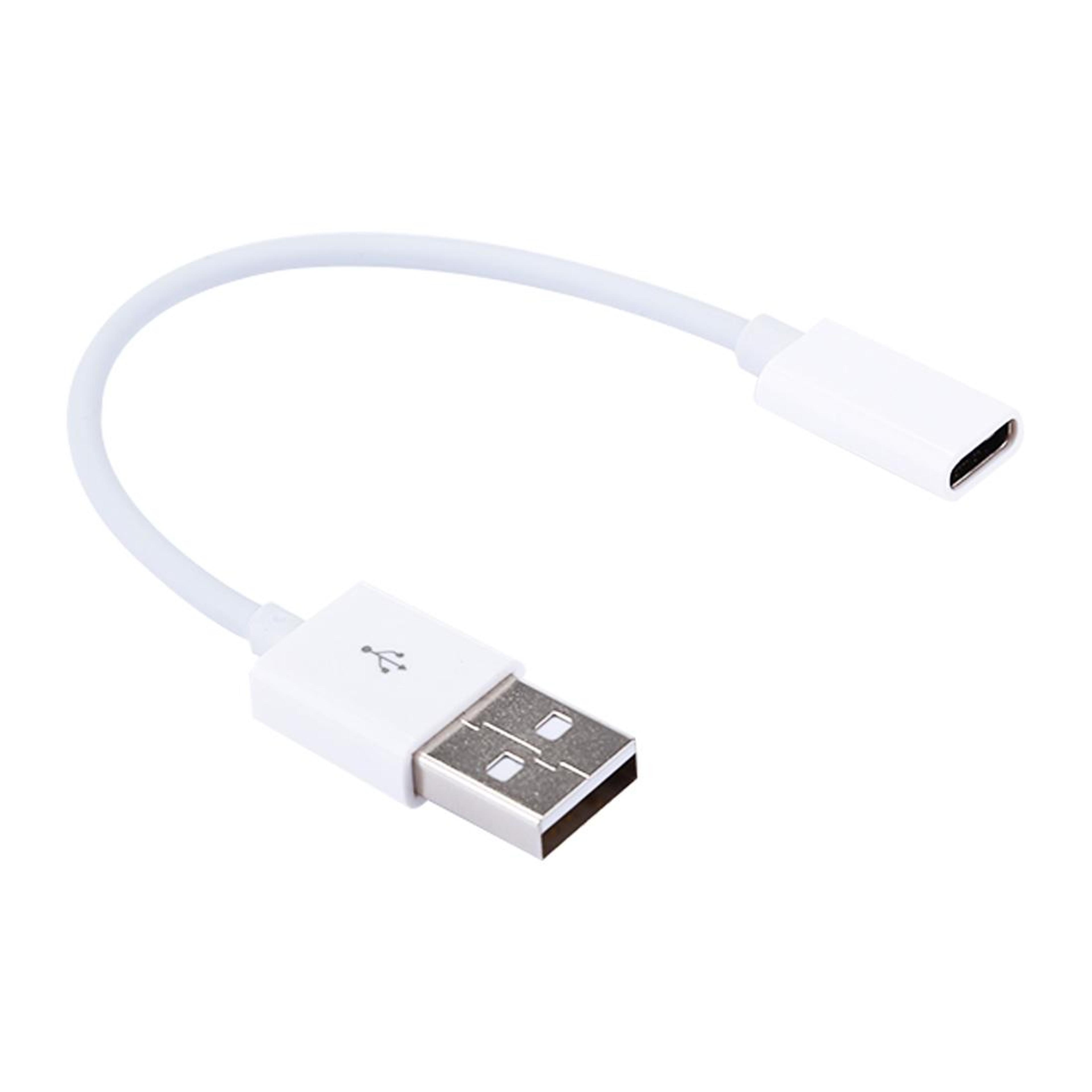 15cm usb 2.0 male to usb-c female adapter cable, type-c converter lead (white)