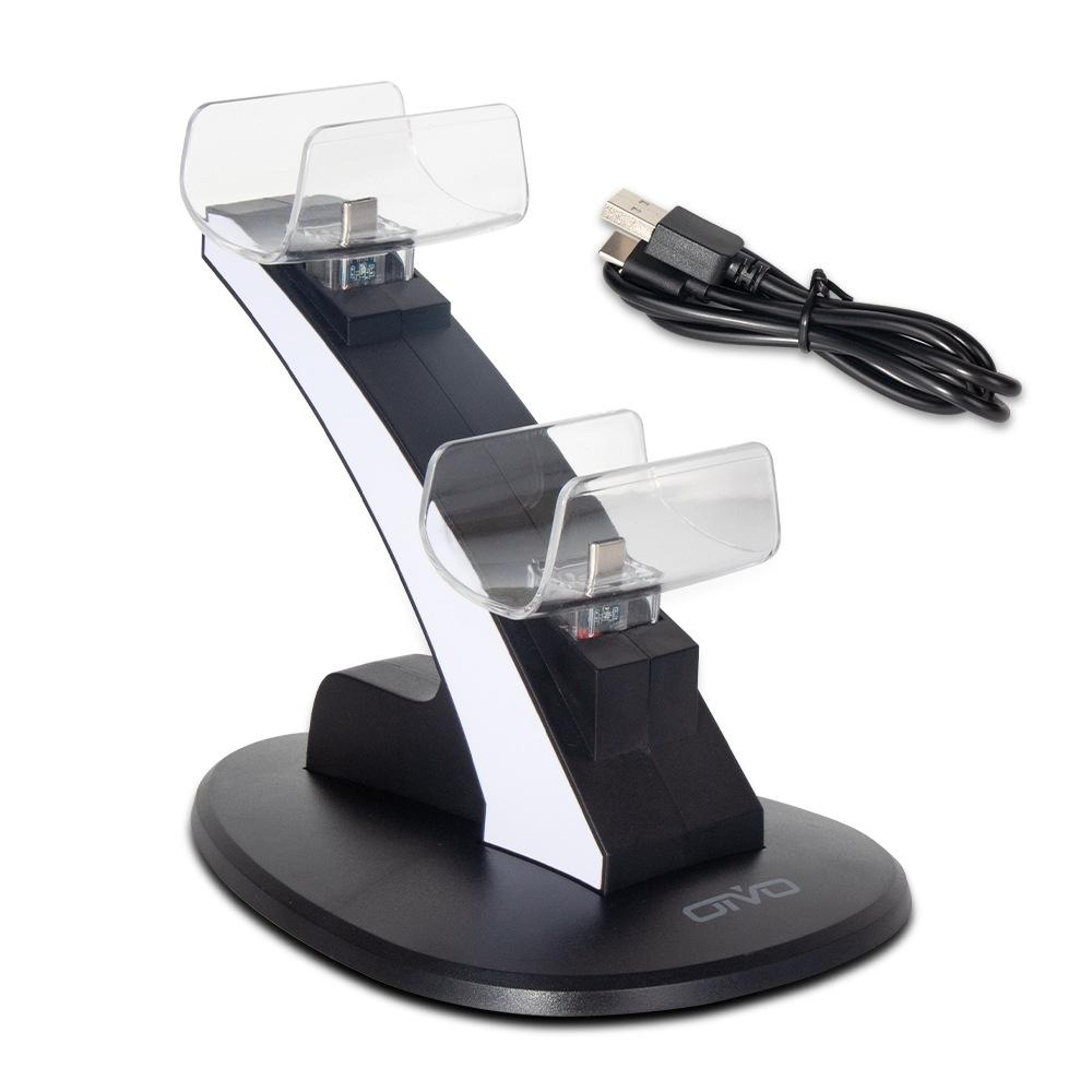 dual ps5 controller charging dock fast charge stand with led indicator