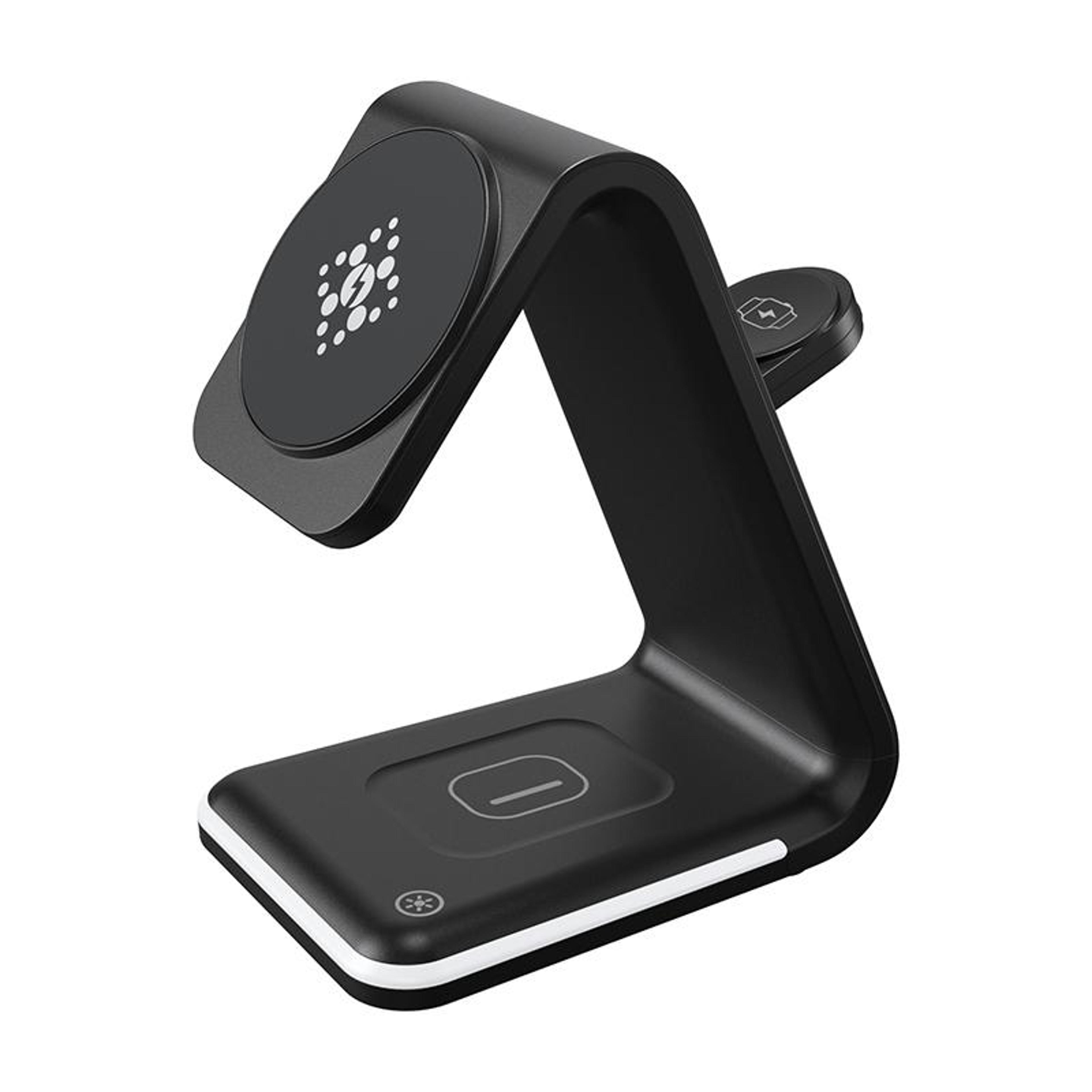 b17 3-in-1 magnetic wireless charging station vertical stand fast multi device charging dock
