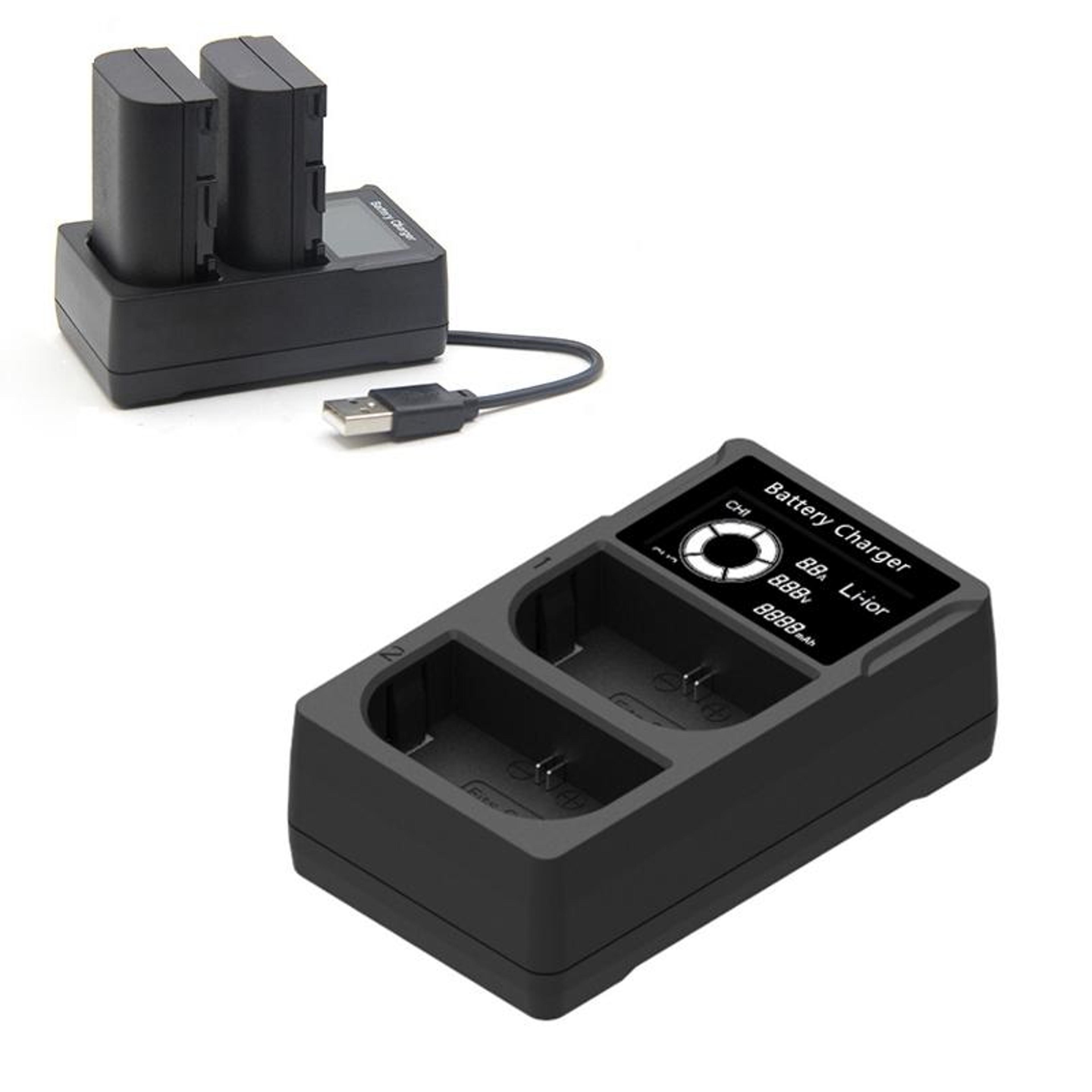 dual usb lp-e6 battery charger with lcd display fast camera battery charger for canon dslr