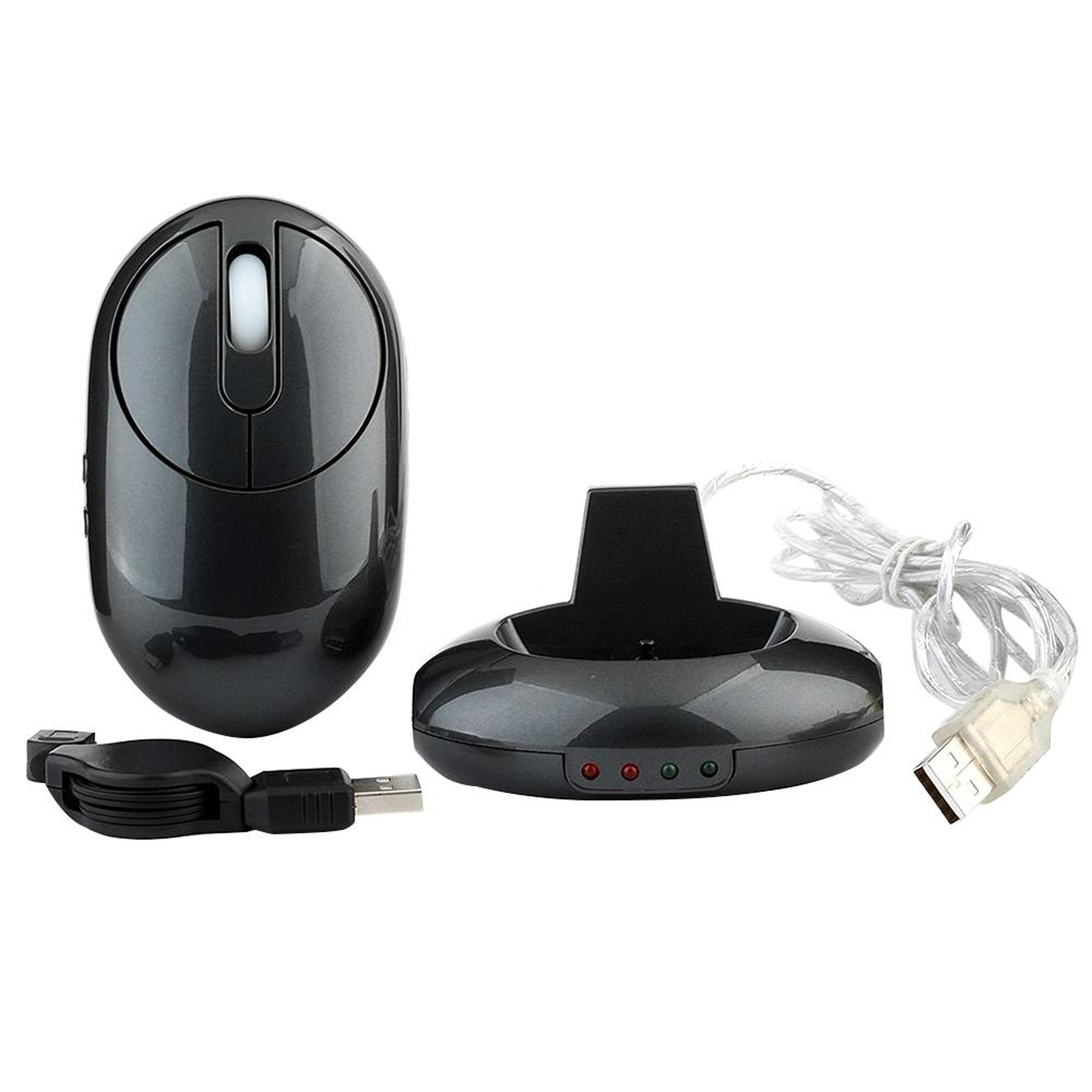 mz-012 2.4ghz wireless rechargeable mouse with usb hub & charging dock 1200 dpi optical