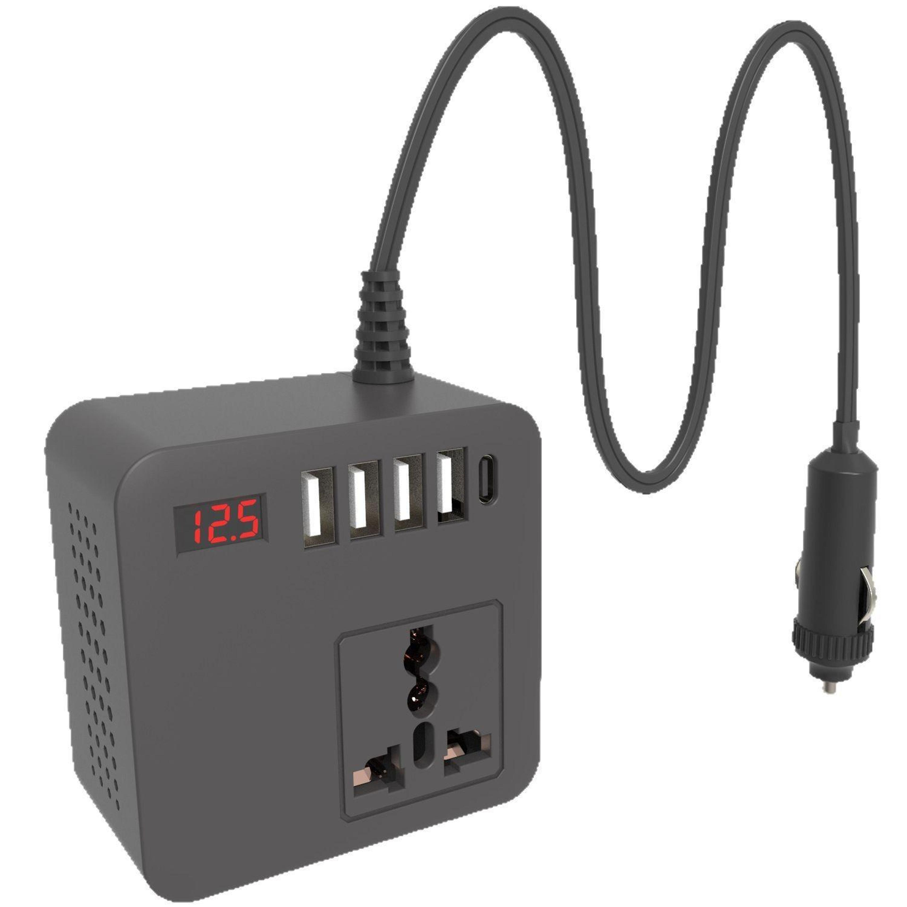 300w car power inverter 12v to 110v usb-c car charger multi-function adapter