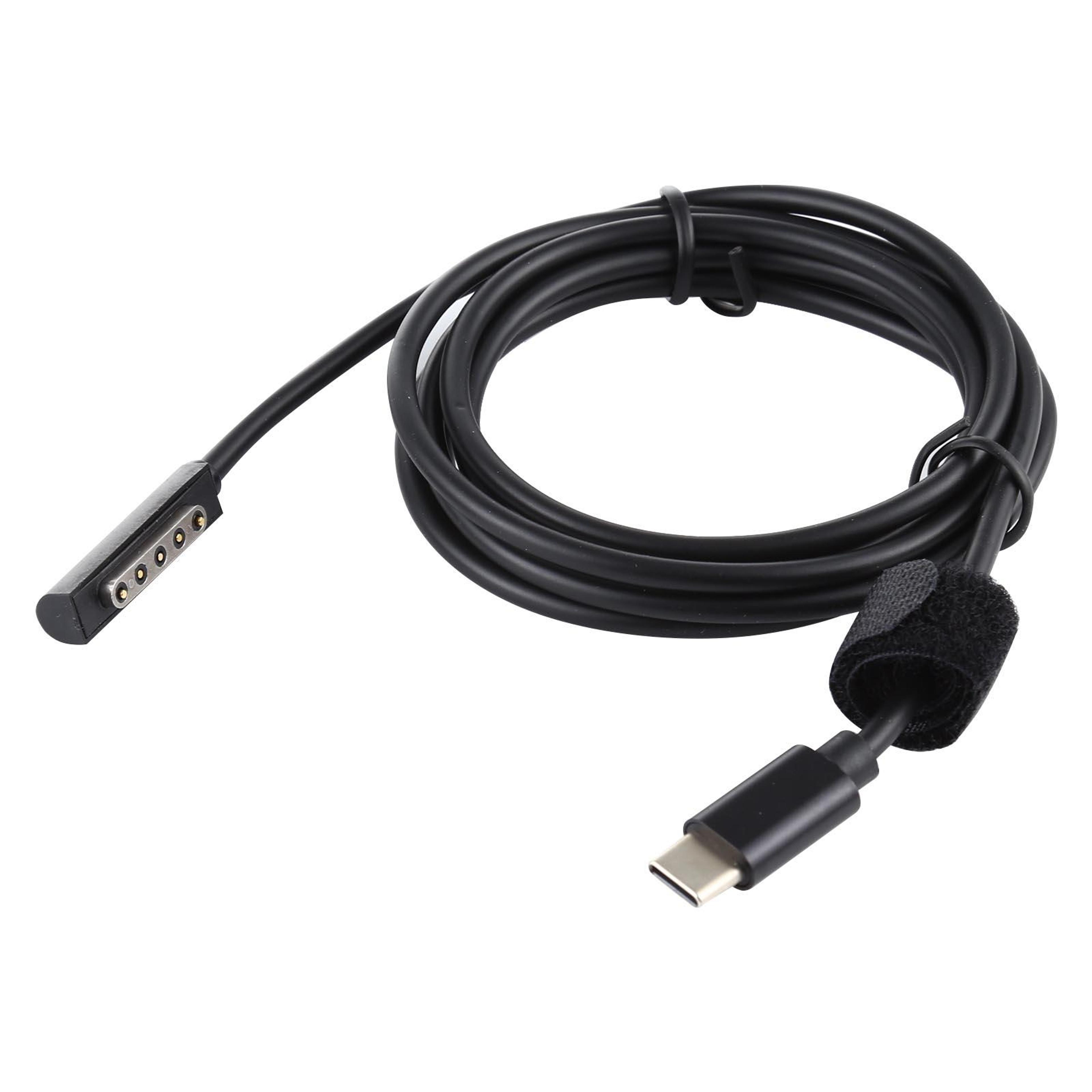 65w usb-c pd fast charging cable for microsoft surface pro 2 with surface connect adapter 1.5m