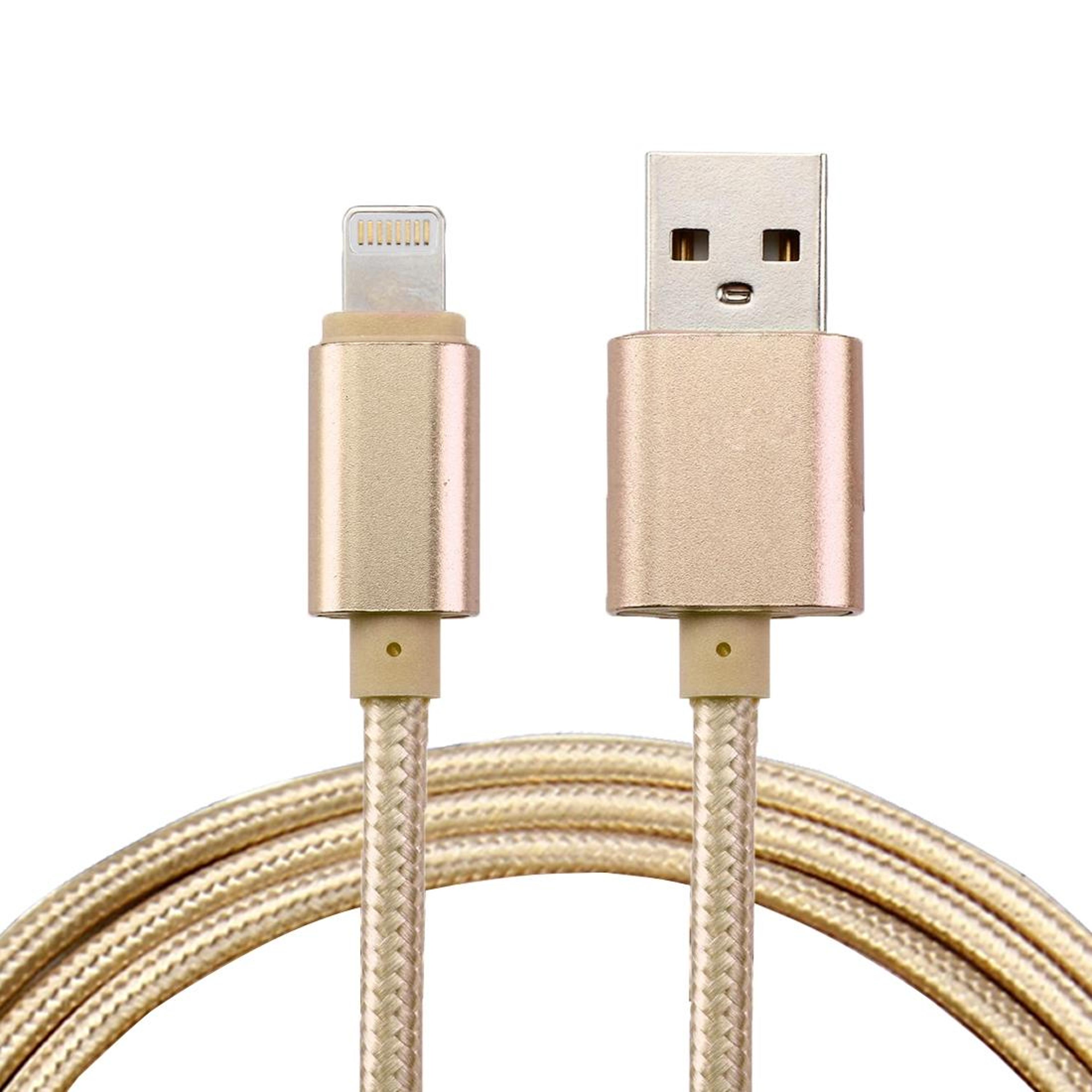 braided gold lightning charging cable 1m fast sync usb data charger for iphone and ipad