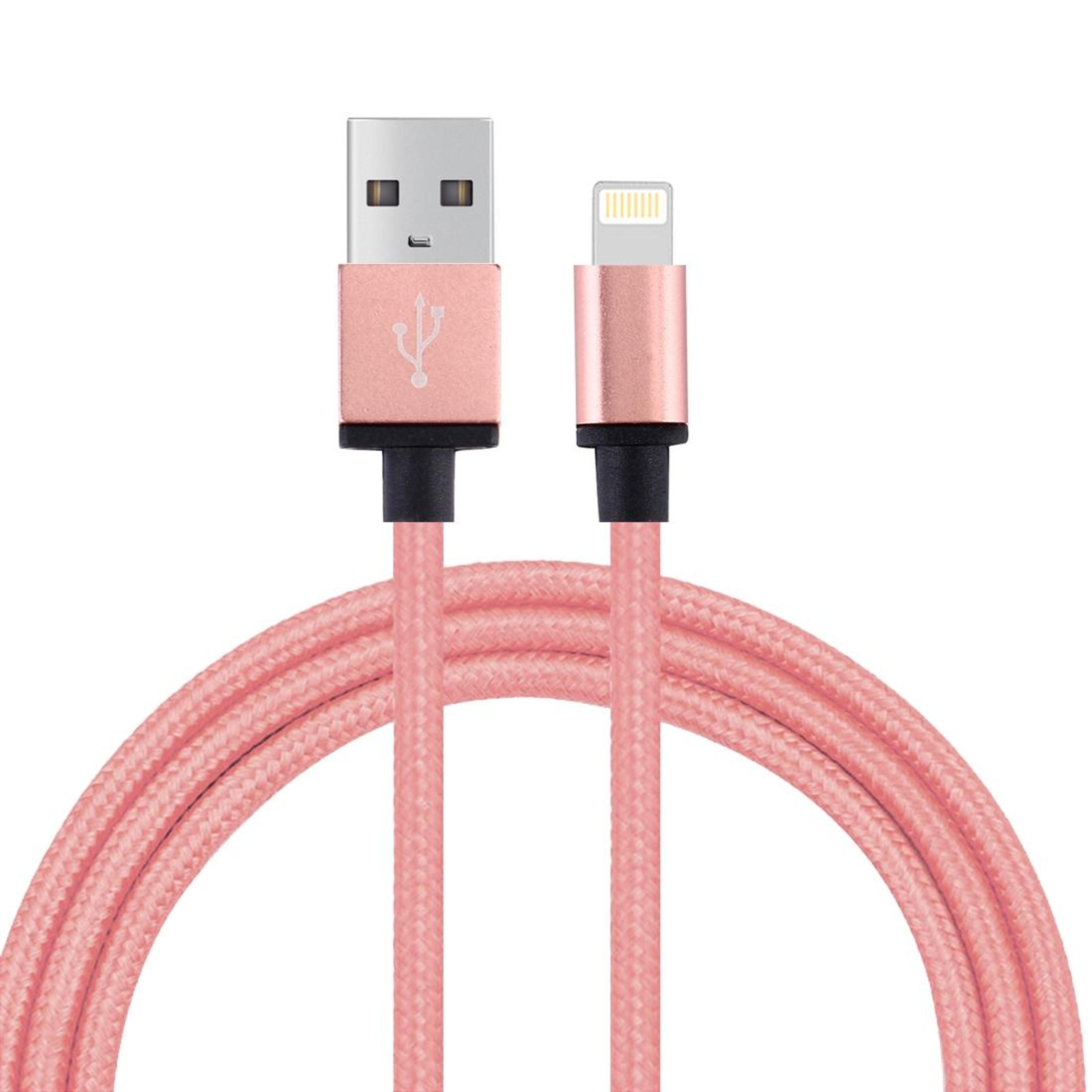 braided 8 pin usb charging cable 1m metal head fast sync data charger for iphone and ipad