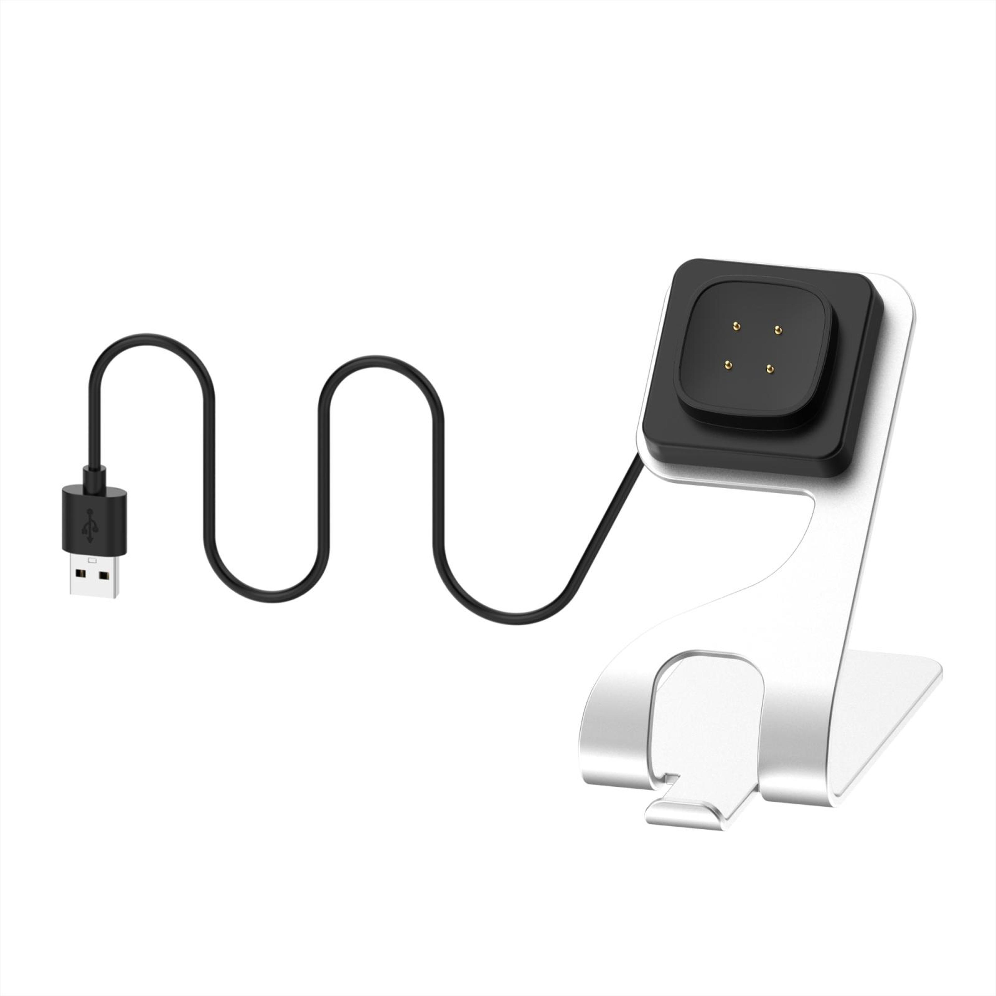 magnetic fast charging cable dock for fitbit versa 4, versa 3, sense 2 & sense smartwatch