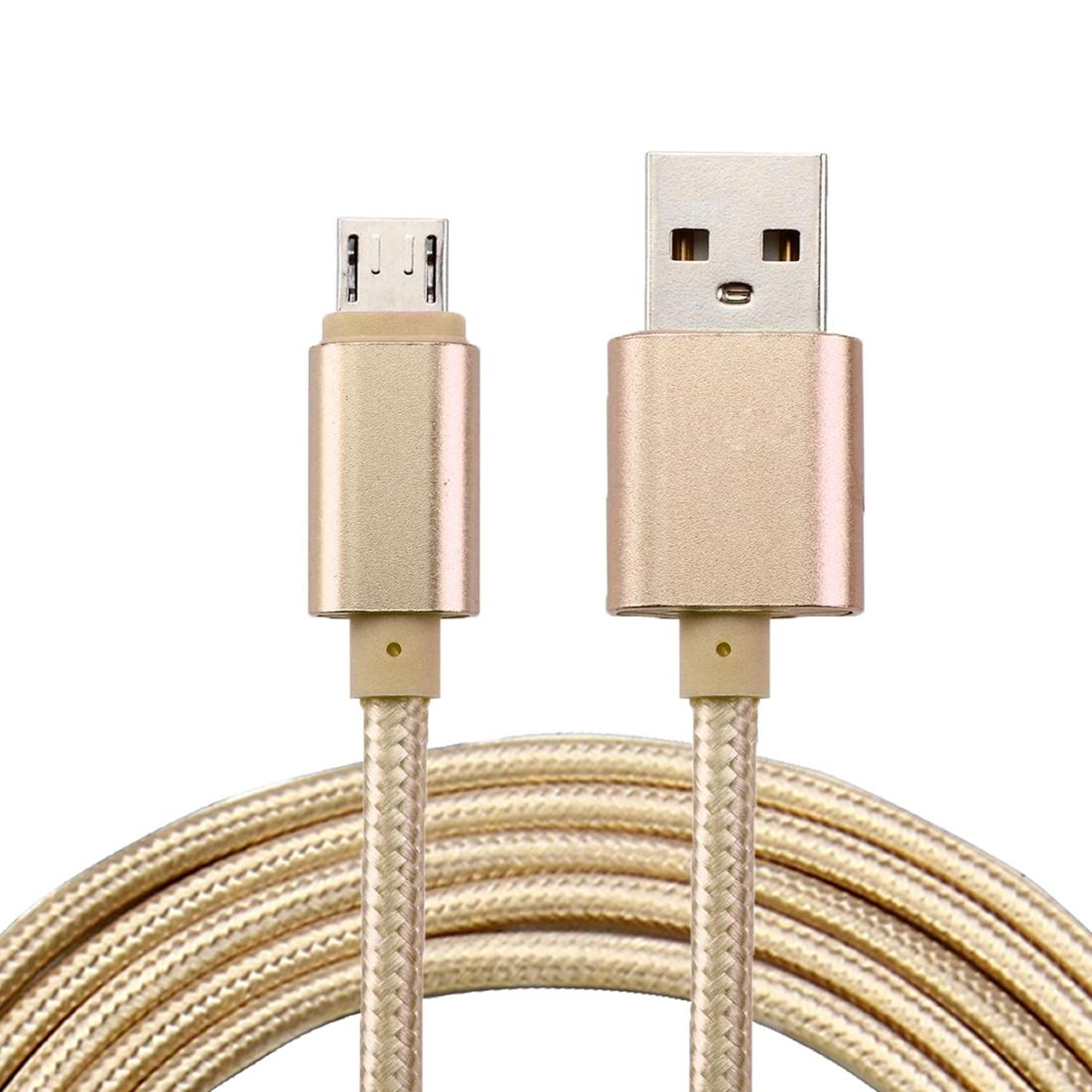2m micro usb charging cable braided metal head fast sync usb 2.0 charger cord