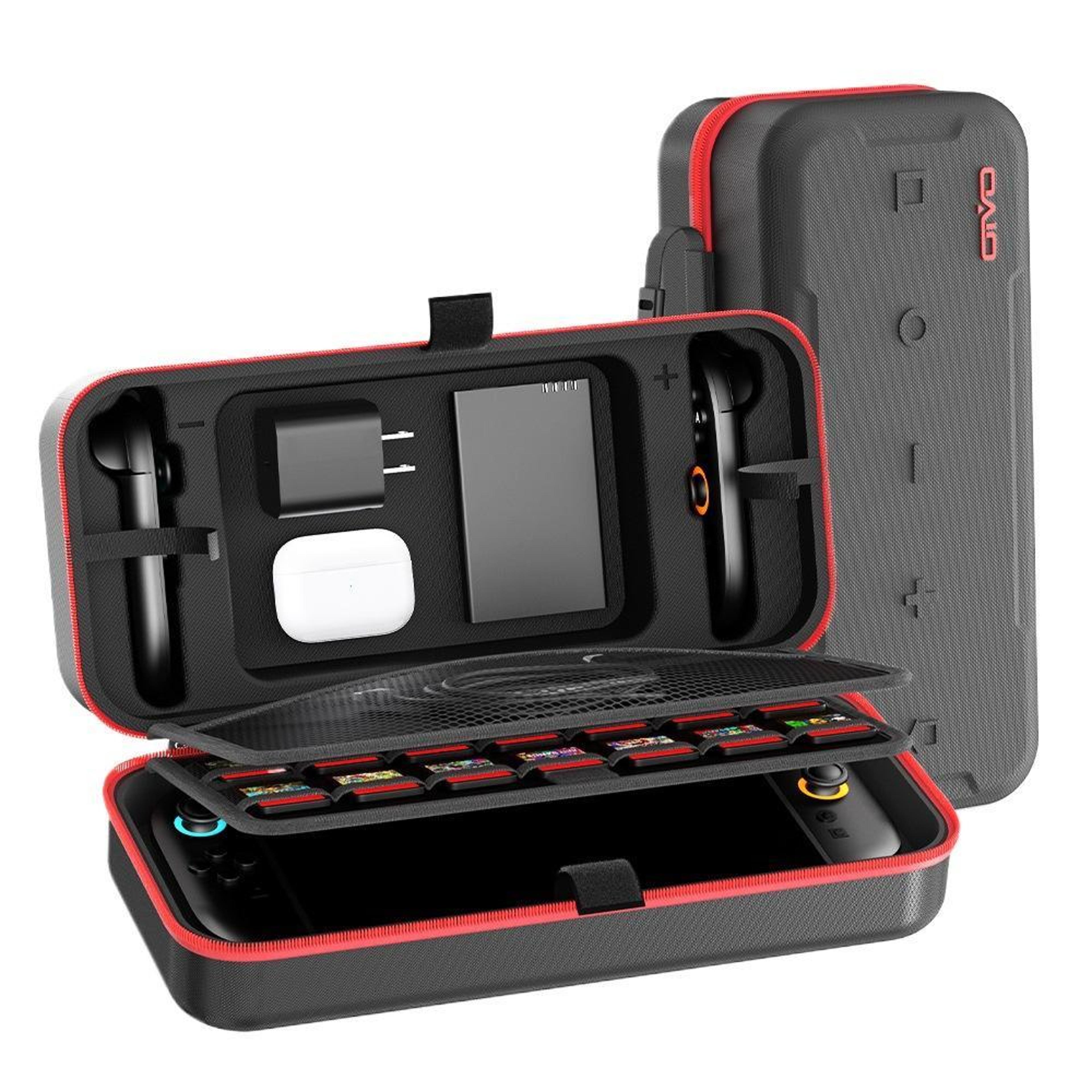 oivo nintendo switch 2 carrying case with stand eva travel case 24 game card slots