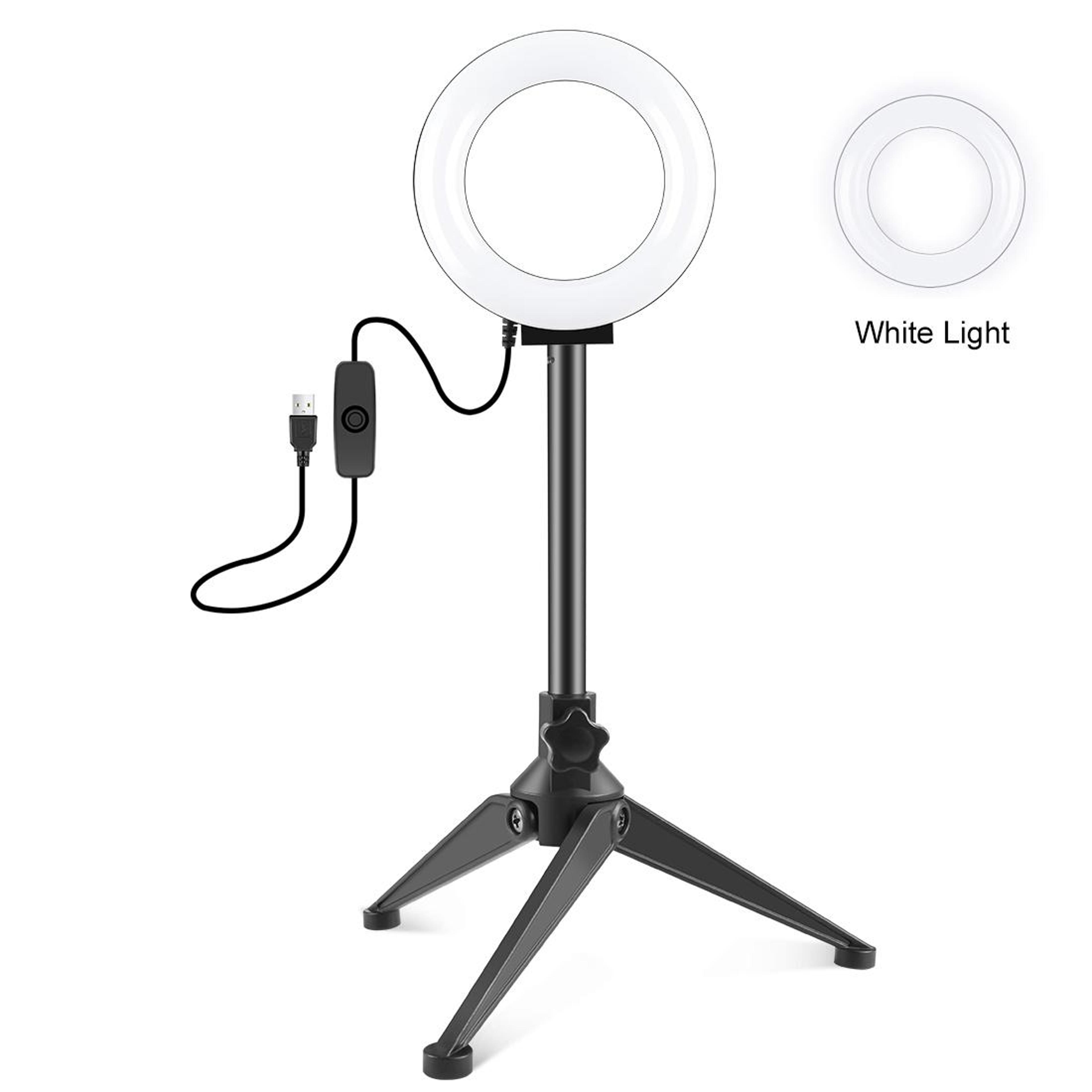 usb ring light with tripod stand for selfie video and vlogging