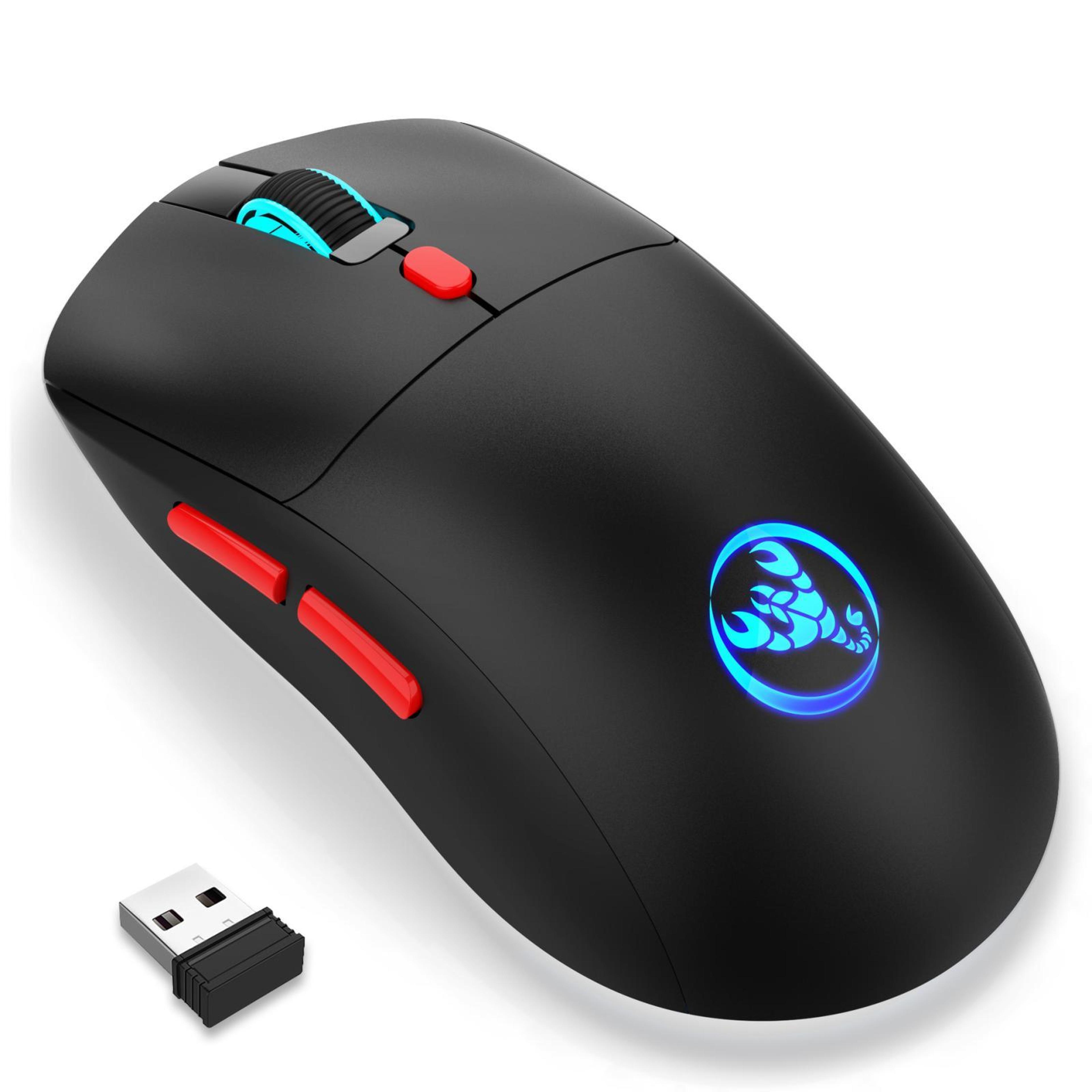 hxsj t20 rechargeable wireless mouse 3600 dpi ergonomic gaming mouse with rgb lighting
