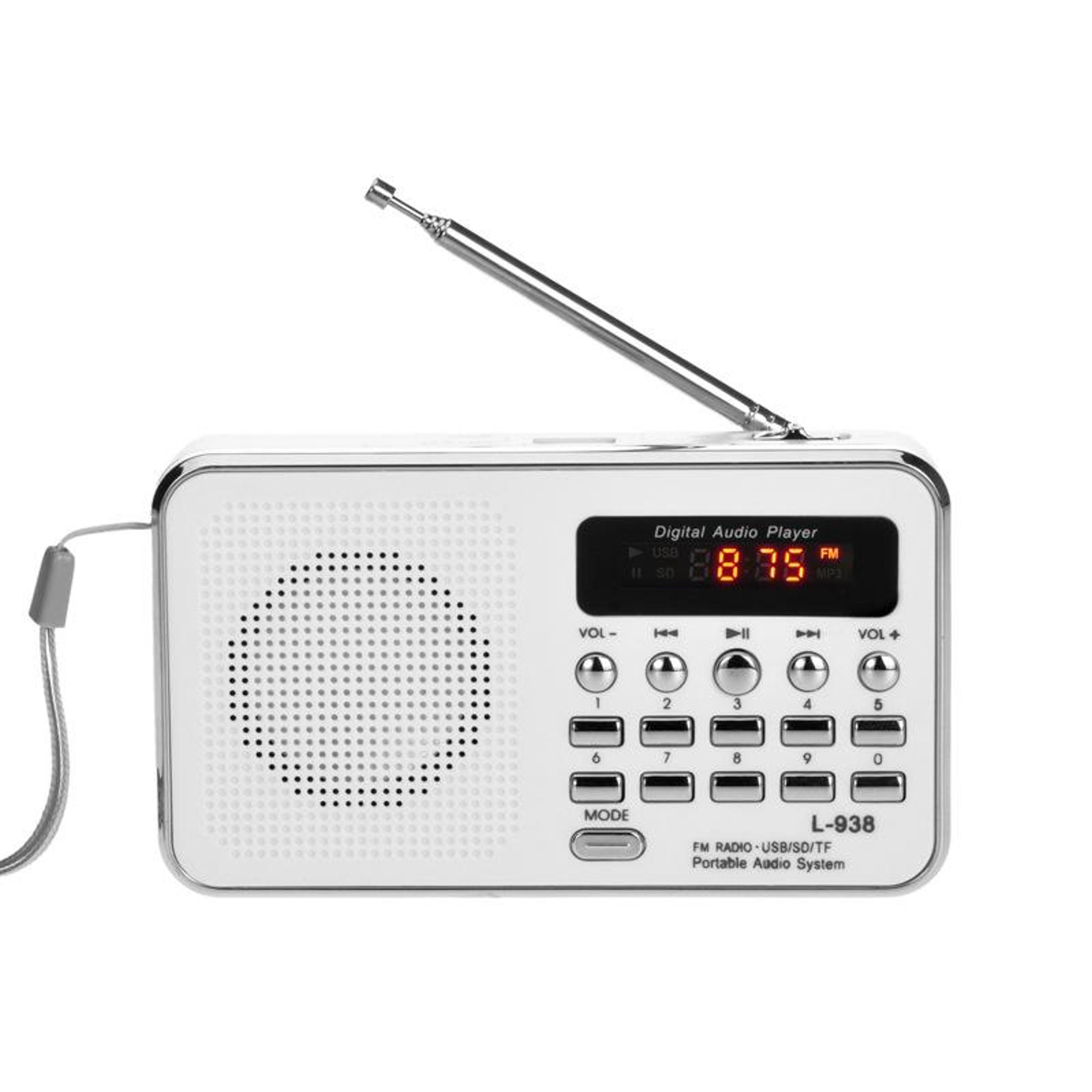 l-938 portable mp3 player with fm radio, tf card & aux input – rechargeable music player
