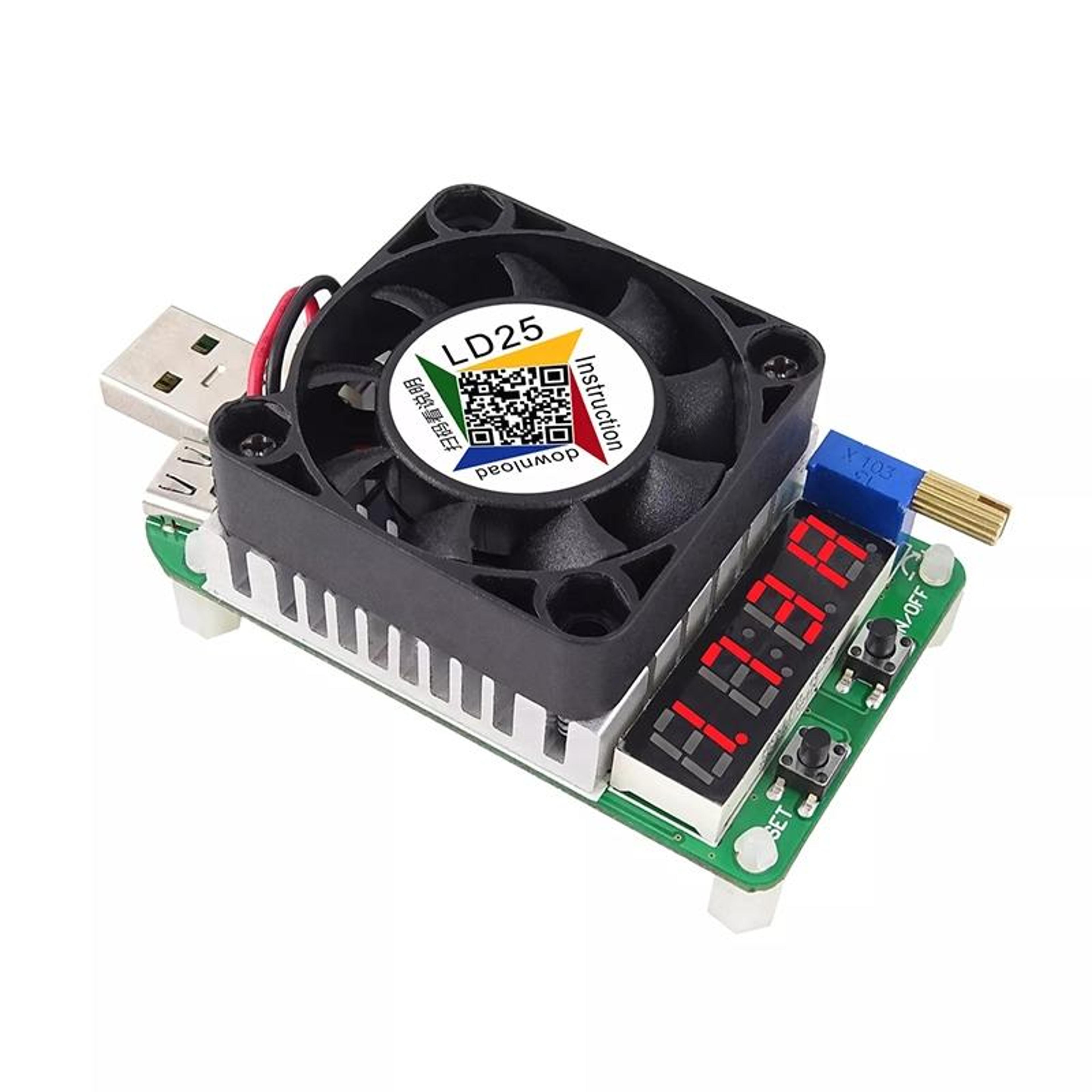 ld25 adjustable usb electronic load resistor 25w battery discharge & constant current tester