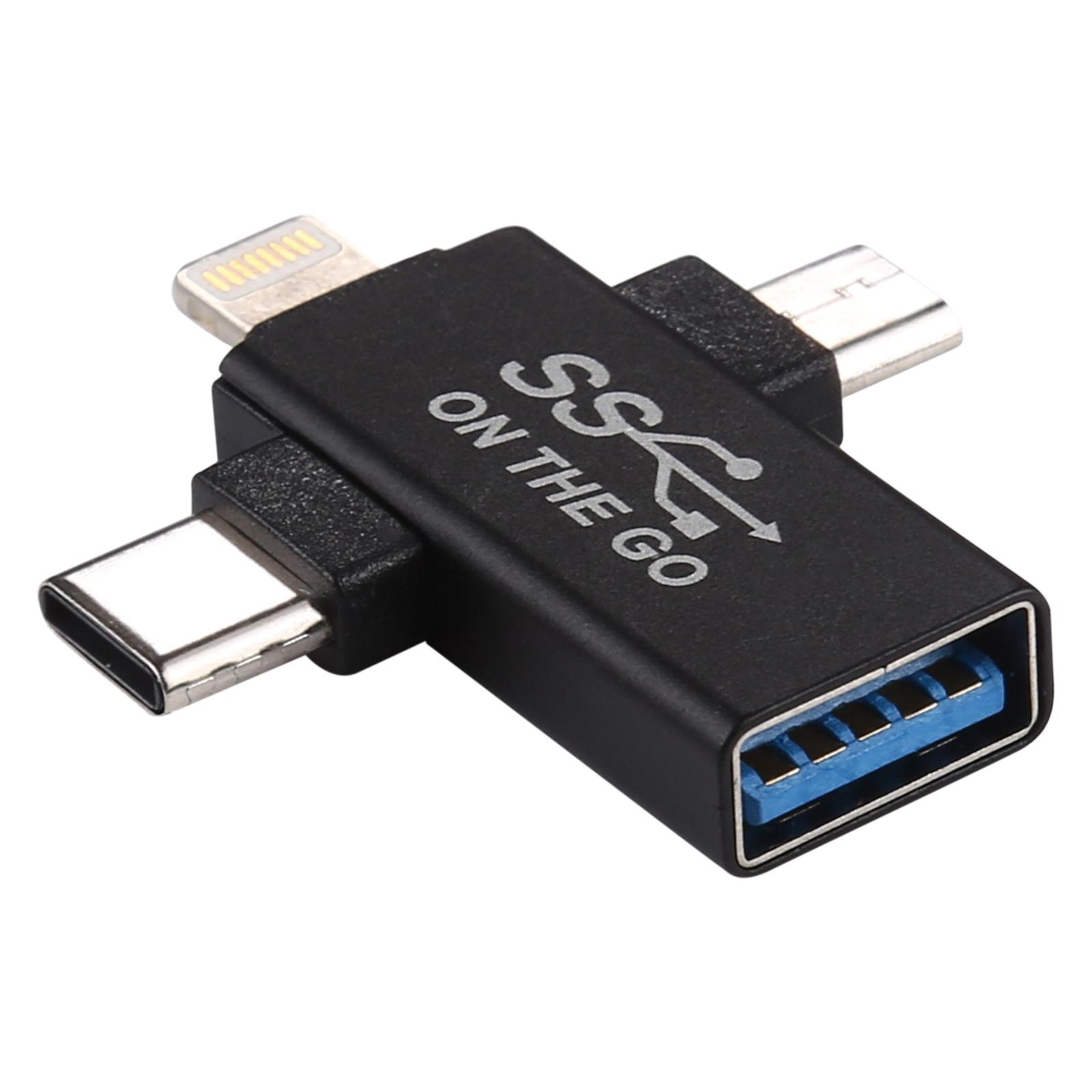 3-in-1 usb otg adapter fast data transfer for iphone android and usb c devices