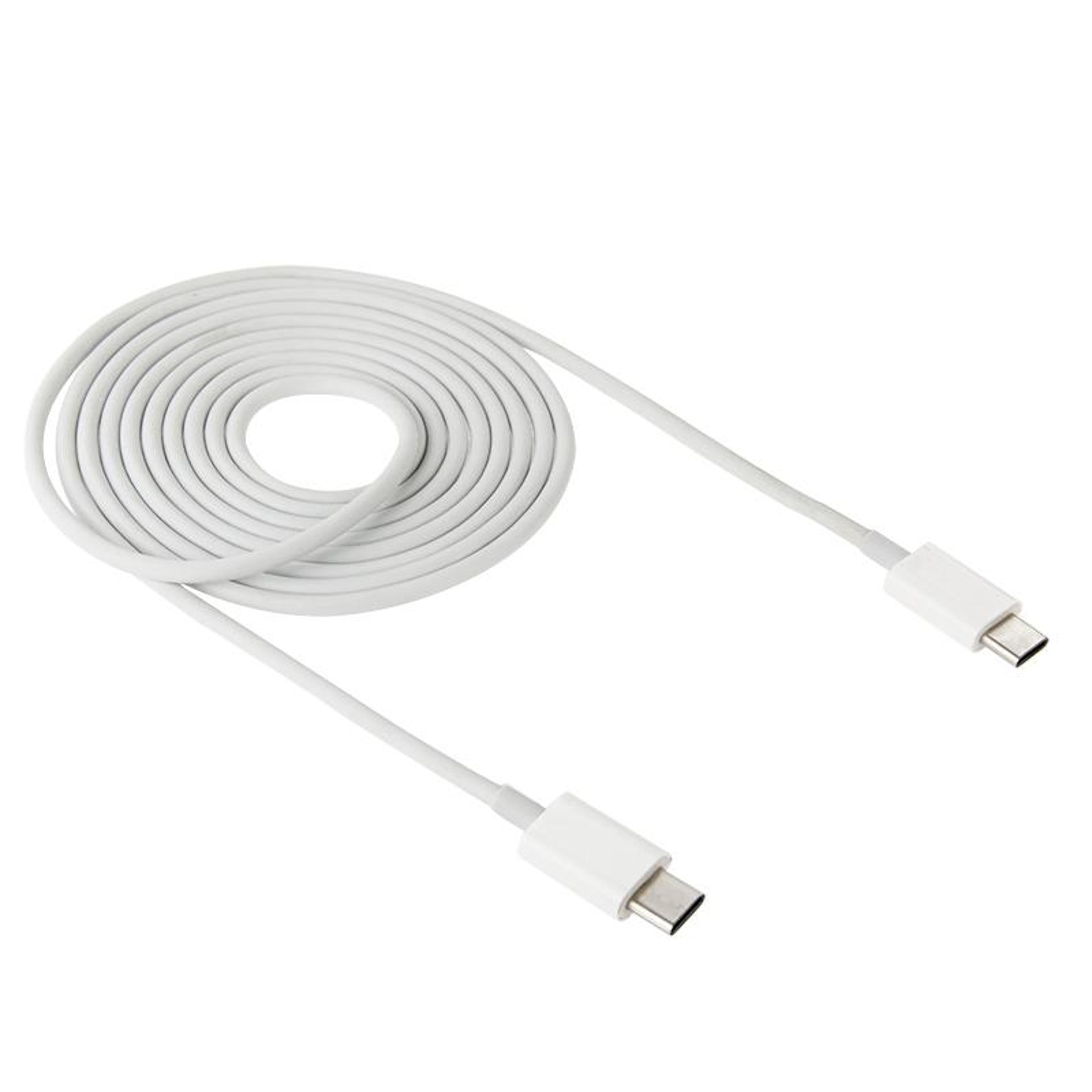 2m usb-c 3.1 male to male extension data cable white fast charging & sync