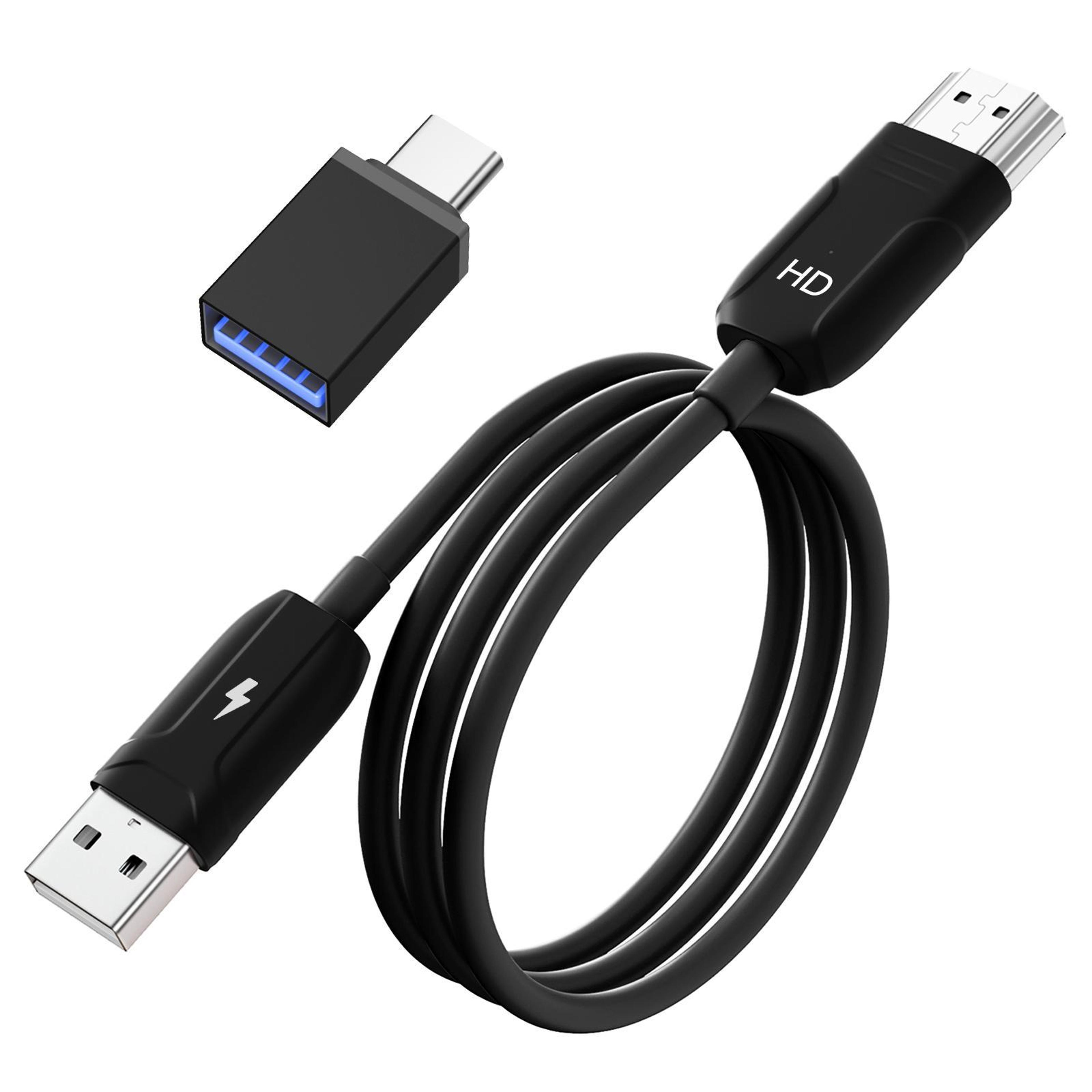 usb to hdmi cable screen mirroring adapter and play hd display converter 70cm
